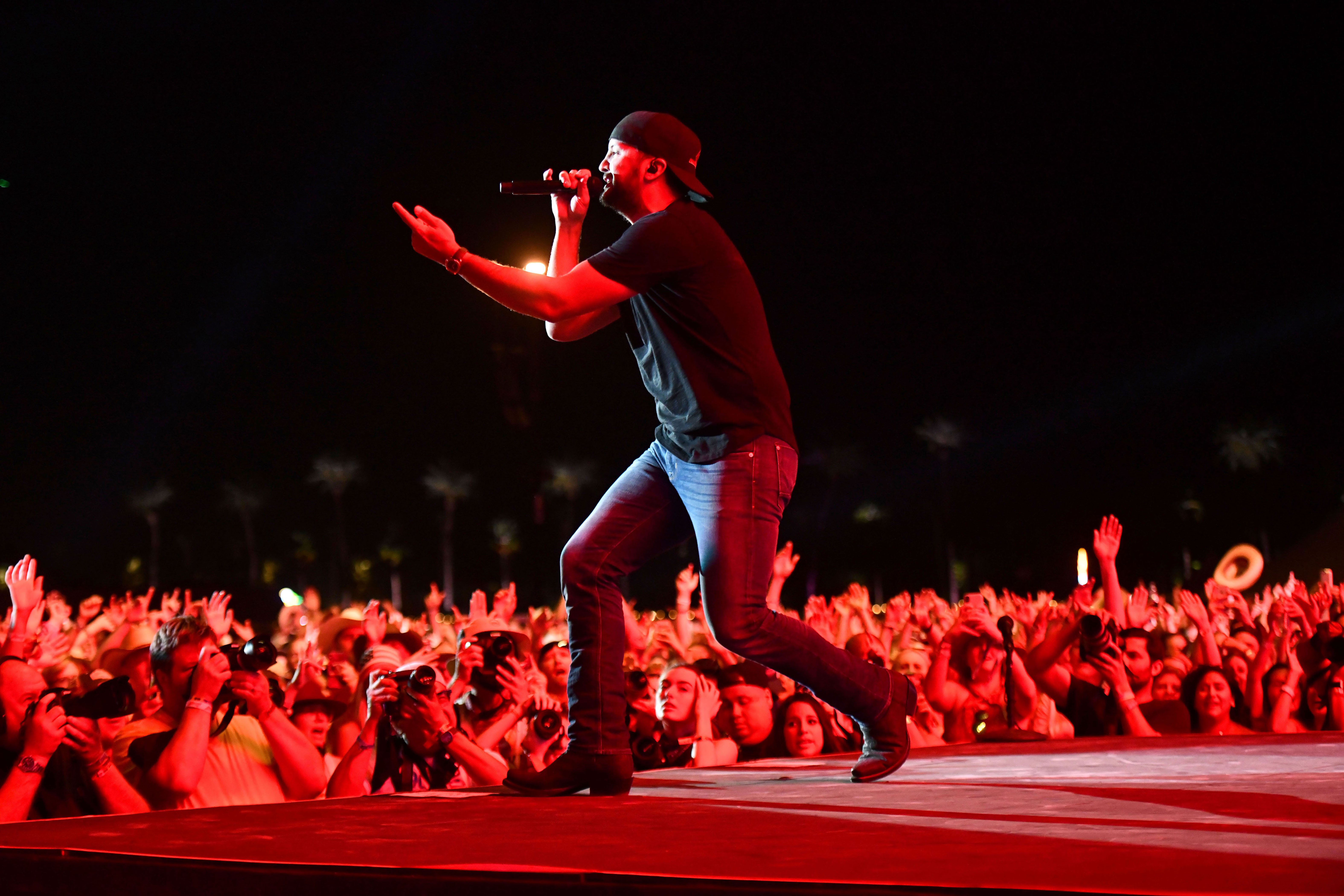 Singer Luke Bryan performs during Day 1 of the 2019 Stagecoach Country Music Festival