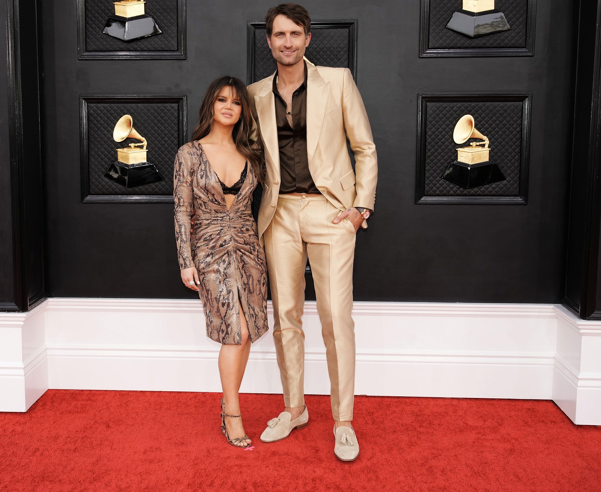 Maren Morris and Ryan Hurd attend the 64th Annual Grammy Awards