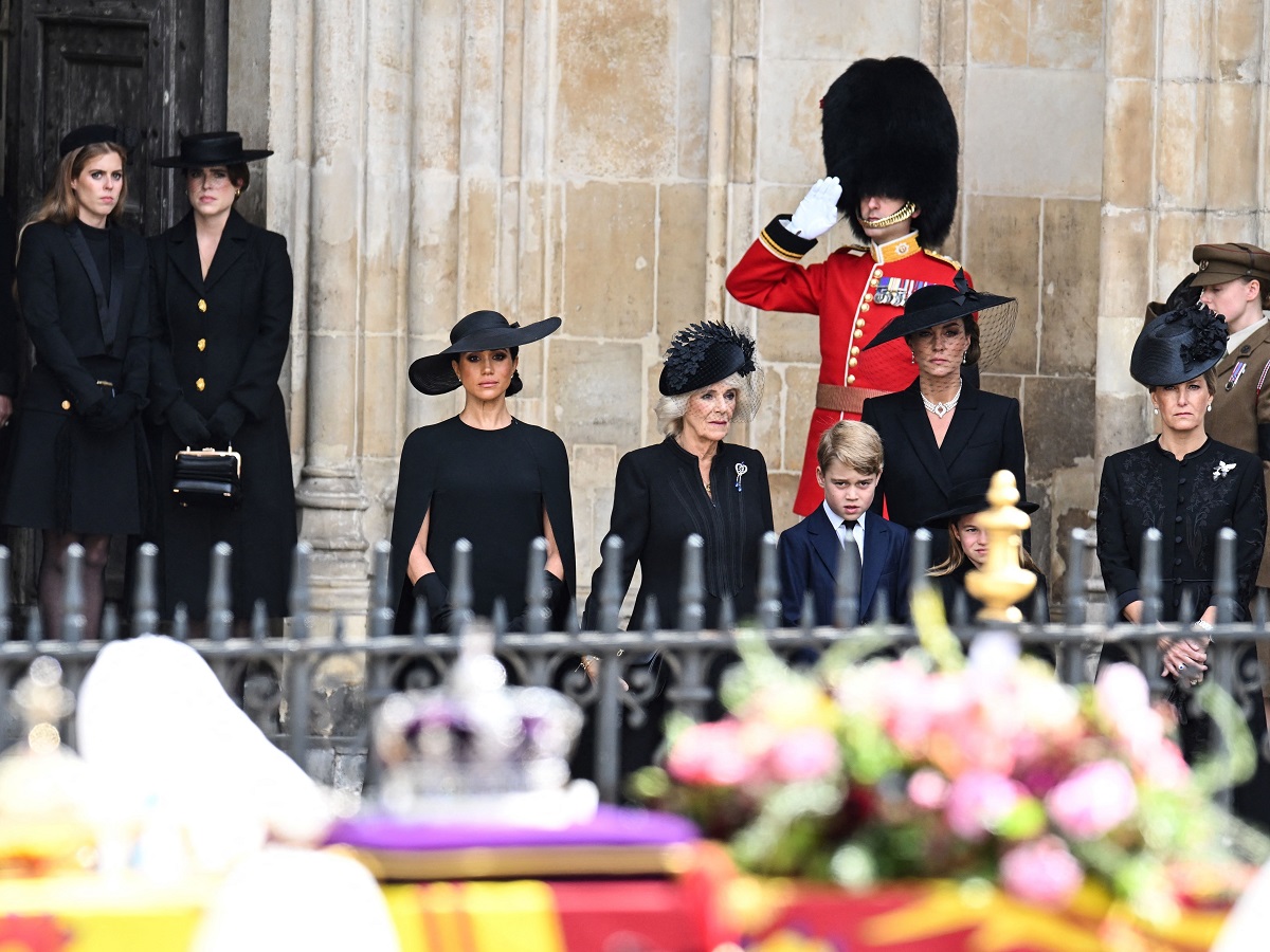 Members of the royal family outside Westminster Abbey following Queen Elizabeth's funeral