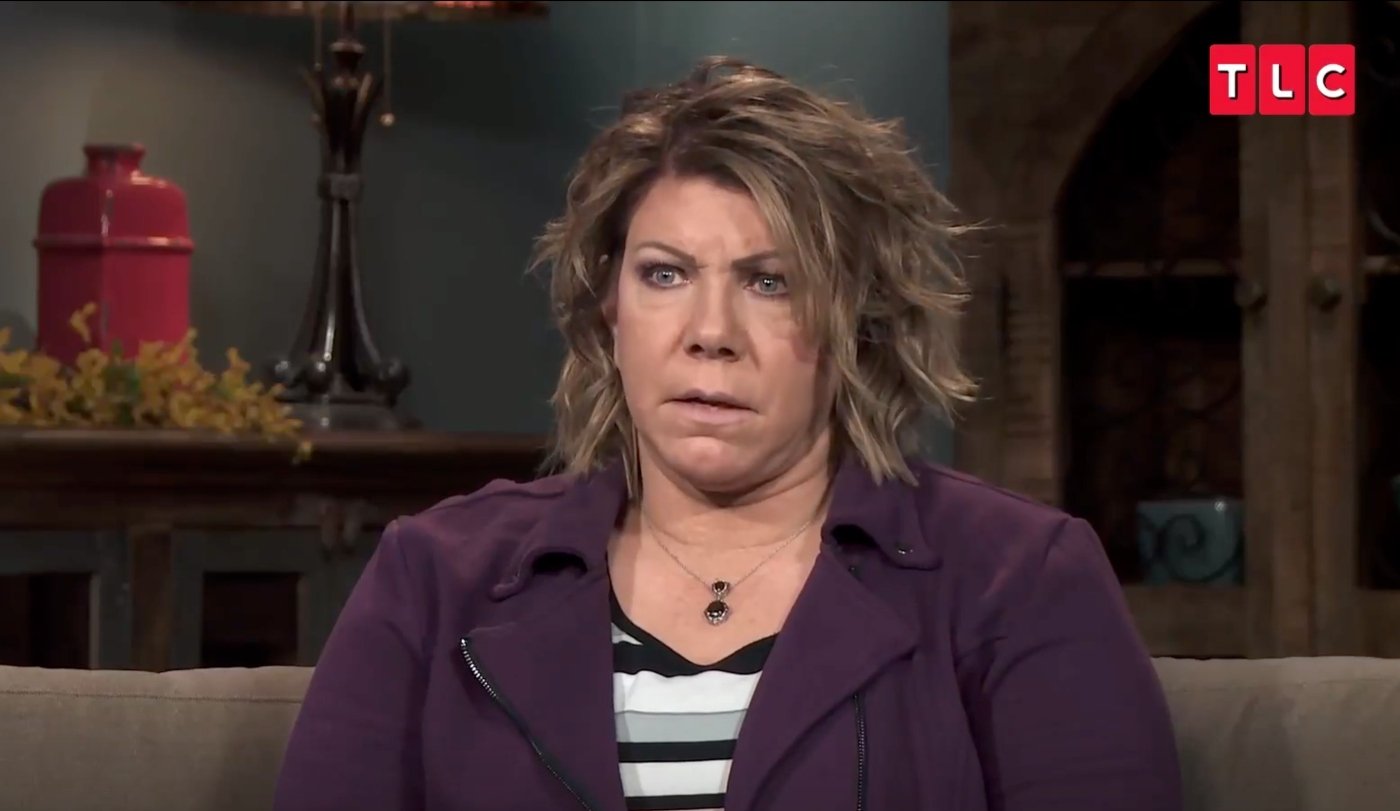 Meri Brown wearing a maroon jacket during an interview for 'Sister Wives' Season 17 on TLC .