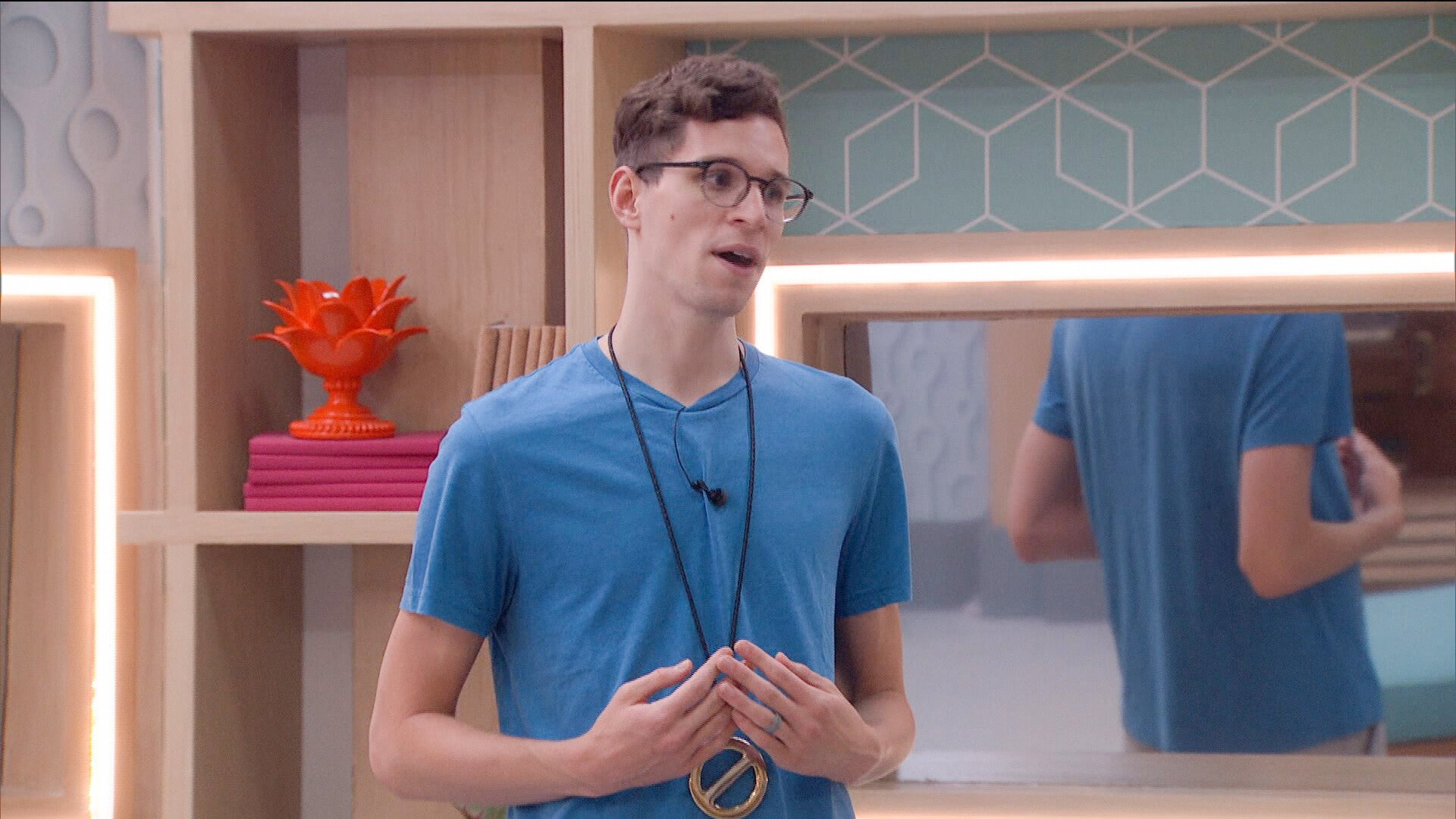 Michael Bruner wearing the Power of Veto medallion during 'Big Brother 24'