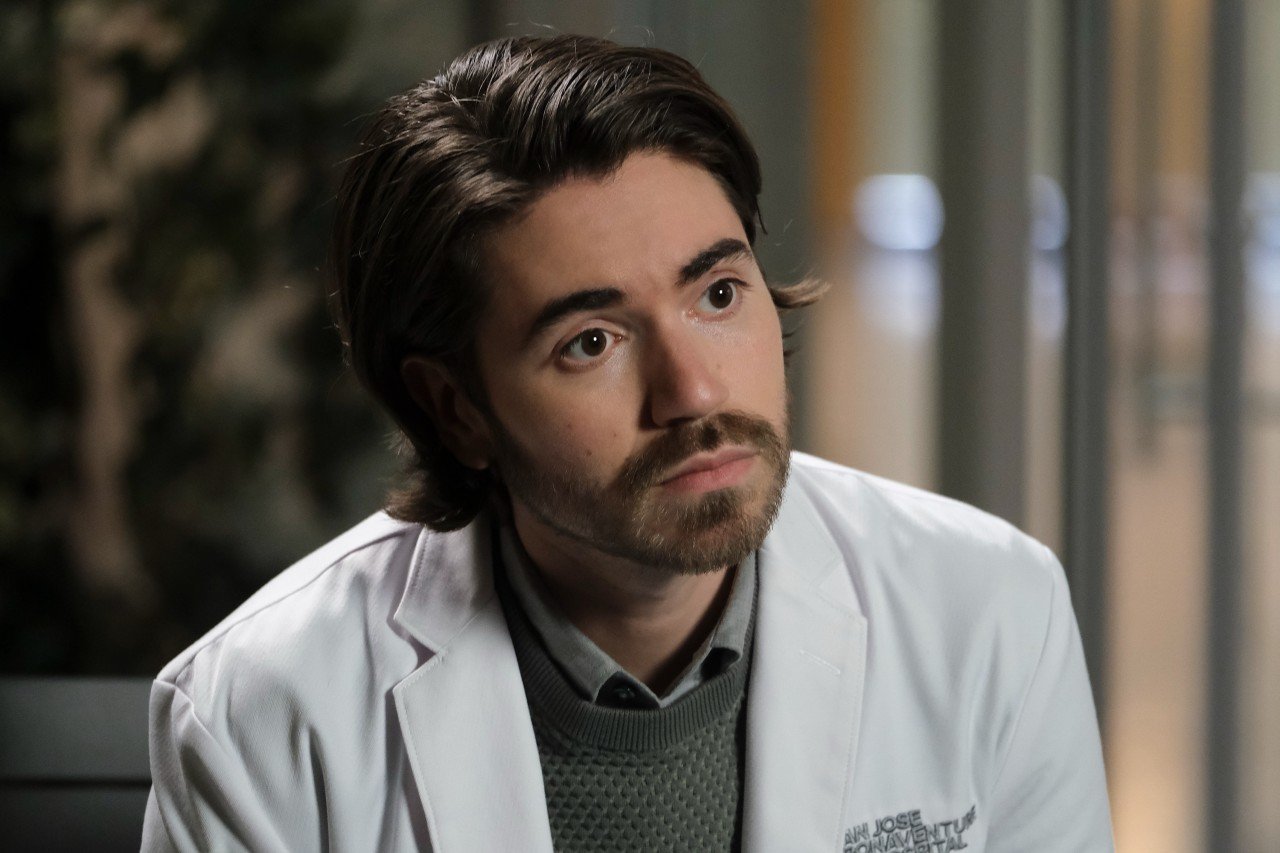 Noah Galvin as Dr. Asher Wolke on The Good Doctor. 