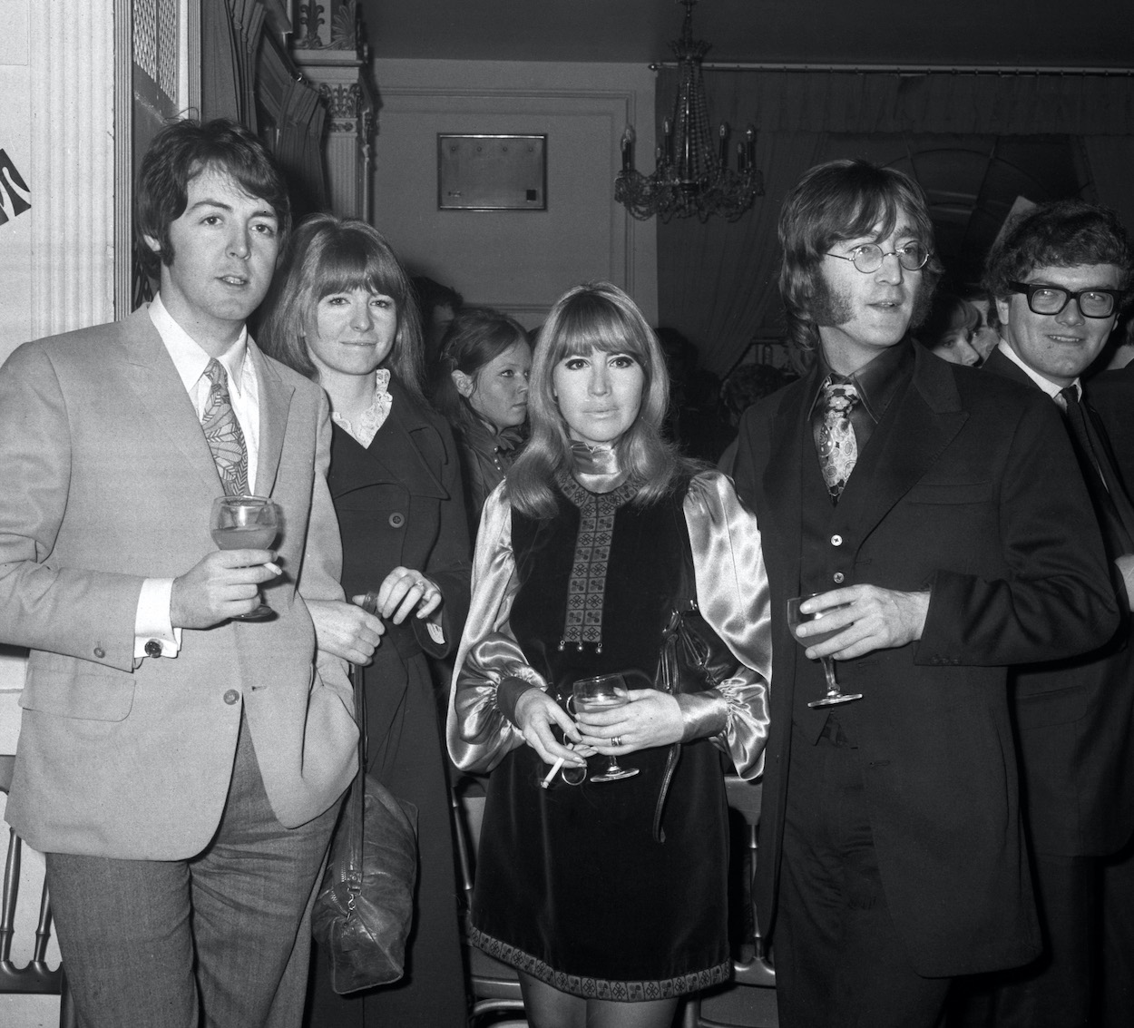 (l-r) Paul McCartney, Jane Asher, Cynthia Lennon, and John Lennon. McCartney knew John's marriage to Cynthia wouldn't last because of one comment she made to him.