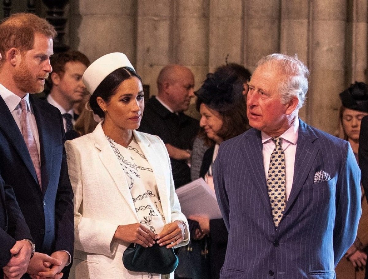 King Charles III who stopped Prince Harry and Meghan Markle from "sweet-talking" Queen Elizabeth at 2019 Commonwealth Day service together