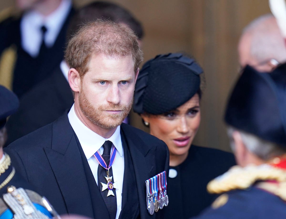 Prince Harry, who turns 38 on September 15, 2022, and is reportedly having a 'quiet' birthday, leaves Westminster Hall with Meghan Markle following a service after Queen Elizabeth's death