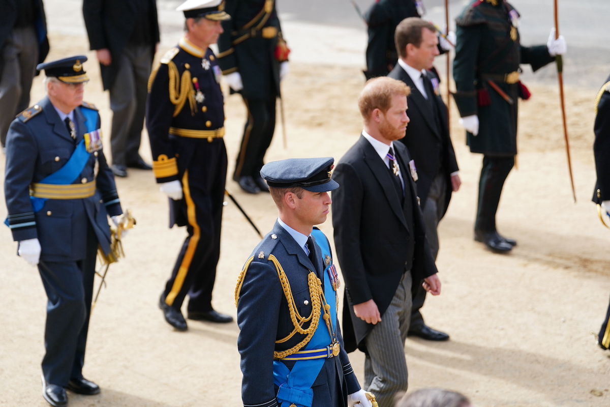 Prince William and Prince Harry in a photo from Queen Elizabeth's funeral on Sept. 19, 2022