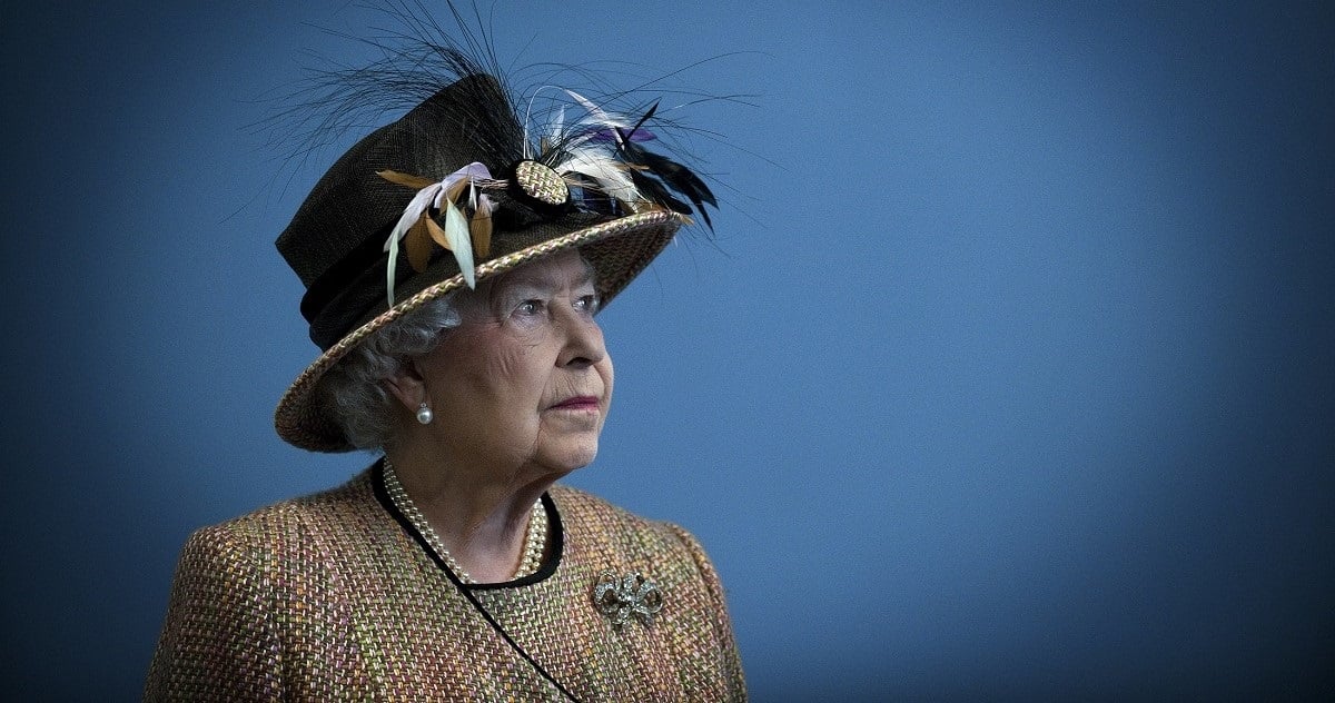 Queen Elizabeth II smiles as she opens the refurbished East Wing of Somerset House