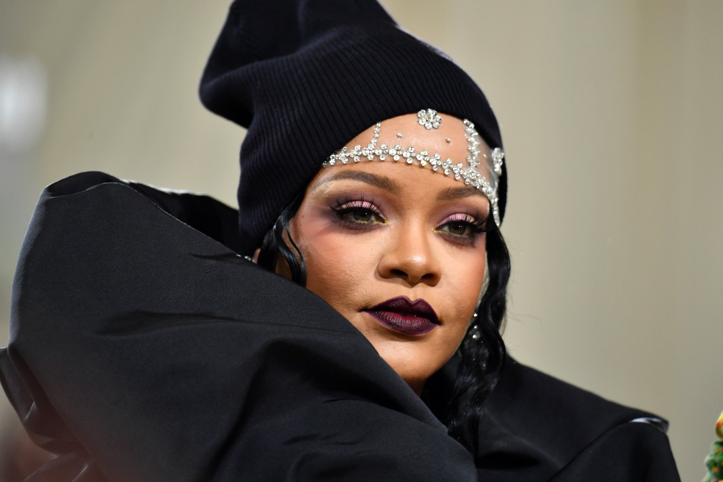 Rihanna, who previously backed out of the Super Bowl to support Colin Kaepernick, wearing black at the Met Gala