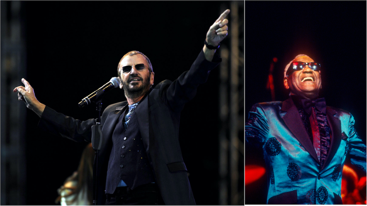 Ringo Starr (left) in 2008 and Ray Charles during a performance in 1993. Ringo Starr once said his favorite song was a live version of a lesser-known Ray Charles song, and this clearly inspired his drumming.