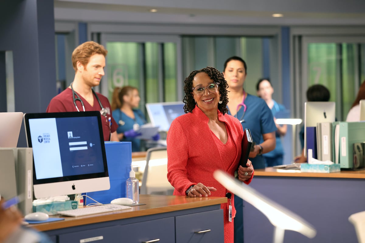 'Chicago Med' actors -R) Nick Gehlfuss as Dr. Will Halstead, S. Epatha Merkerson as Sharon Goodwin