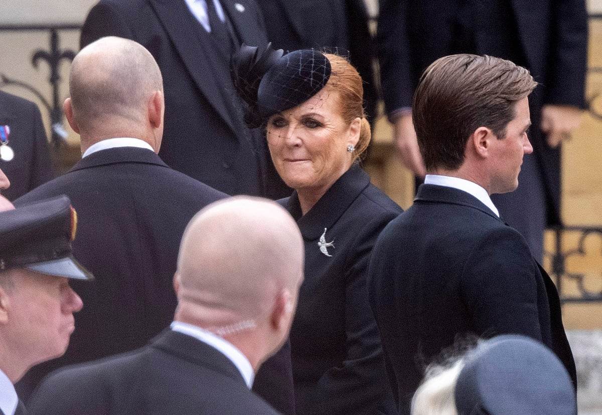 Sarah Ferguson outside Westminster Abbey for Queen Elizabeth II's Funeral