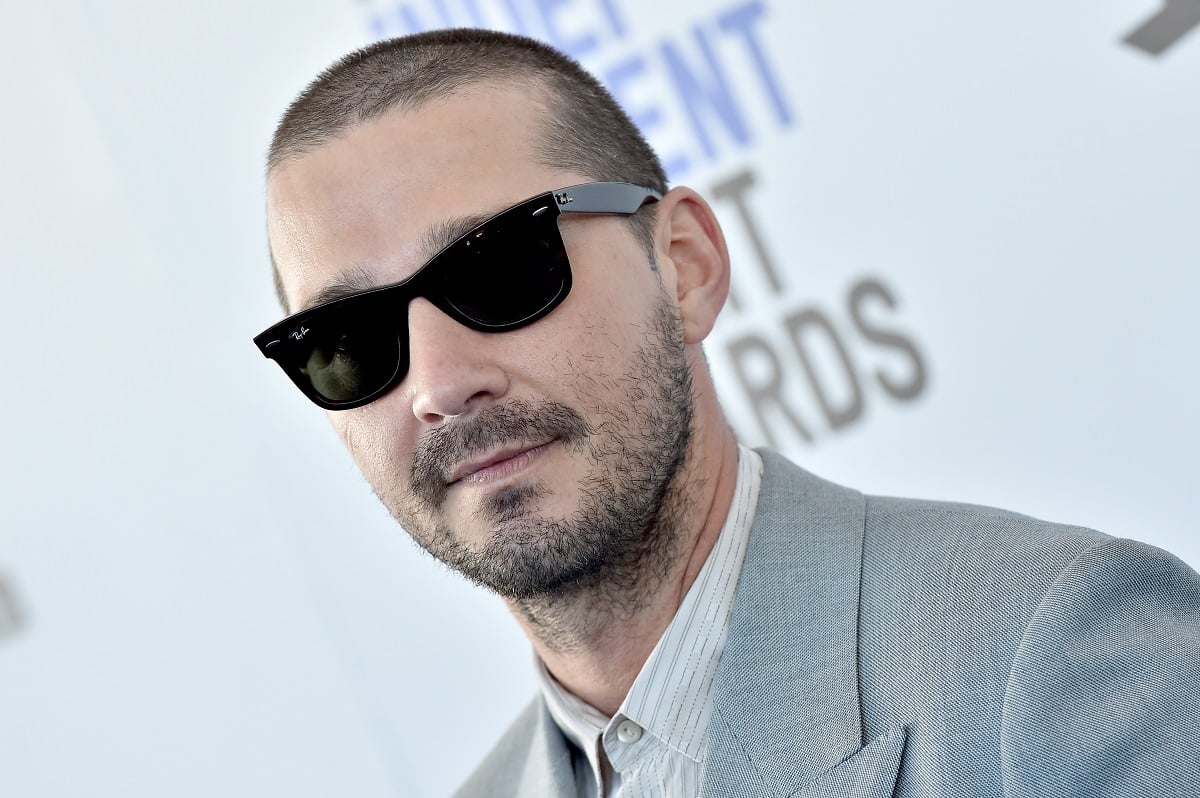 Shia LaBeouf poses at the 2020 Film Independent Spirit Awards.