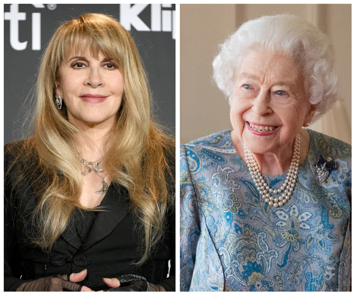 Side by side photos of Stevie Nicks and Queen Elizabeth.