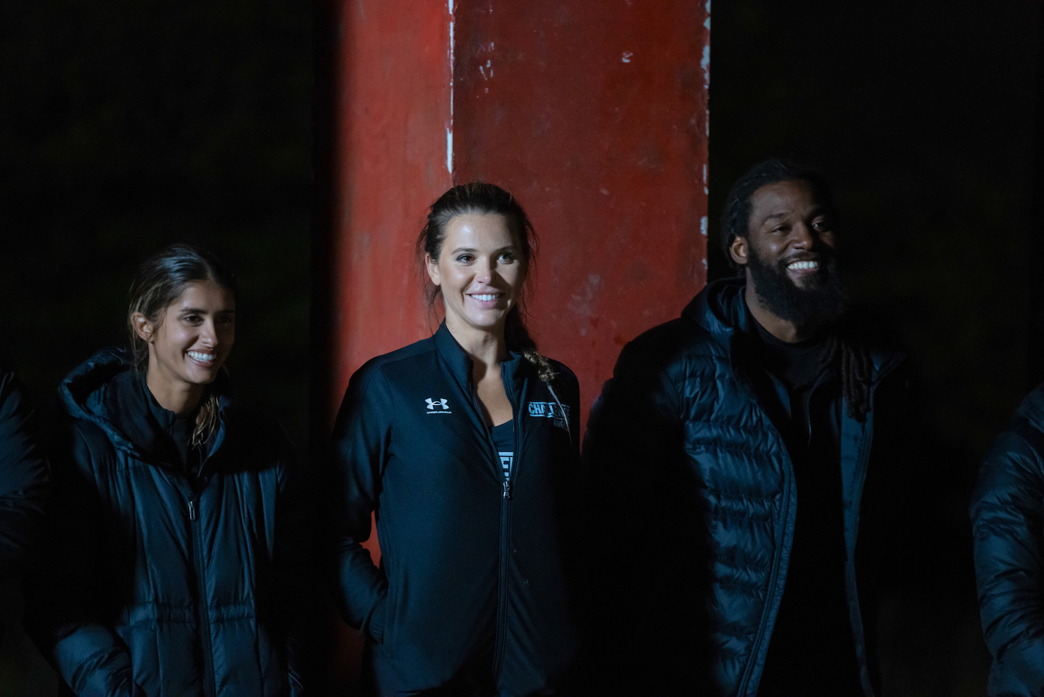 Alyssa, Angela, and Danny in 'The Challenge: USA' finale during a night challenge