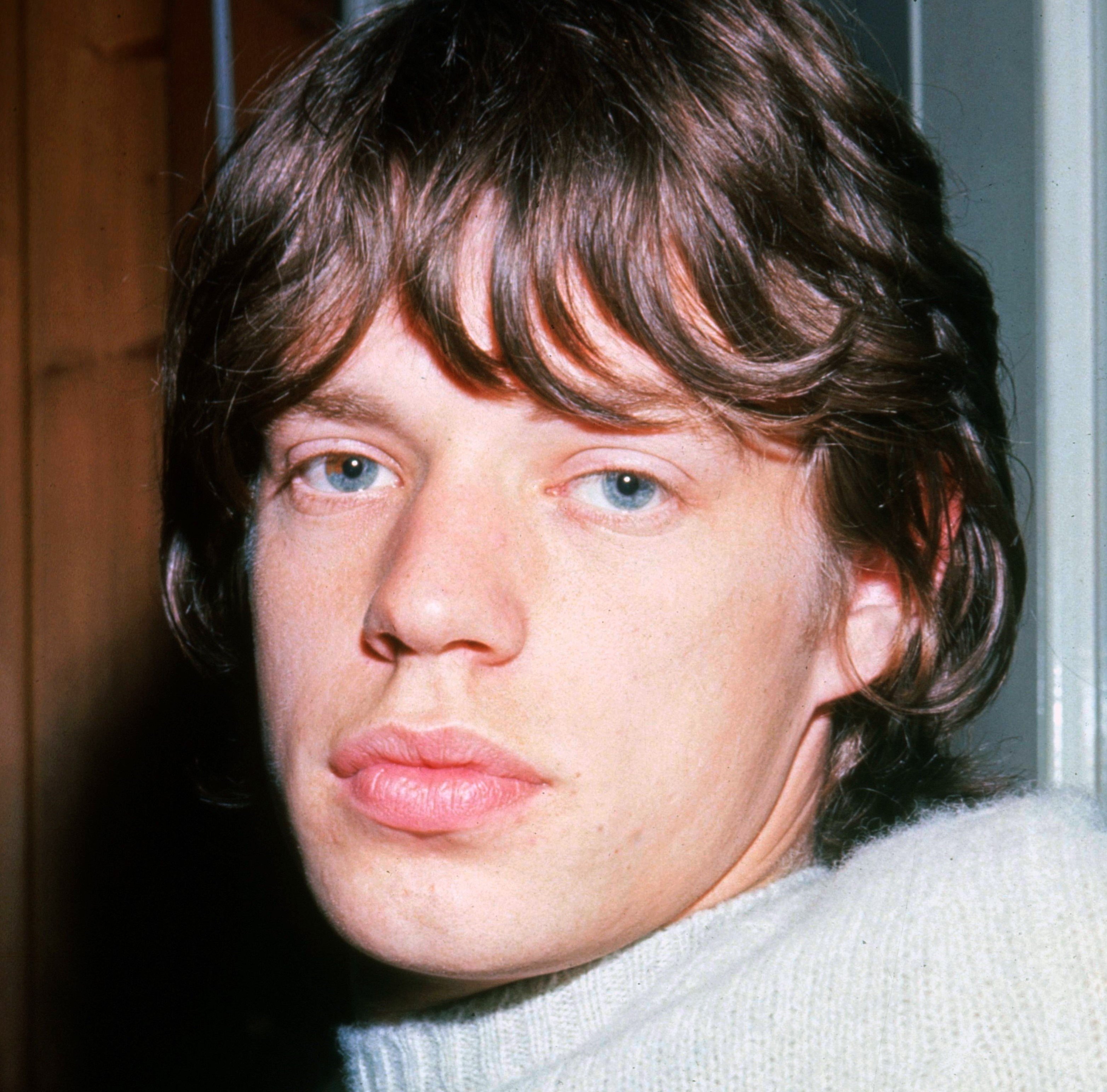 The Rolling Stones' Mick Jagger wearing a sweater
