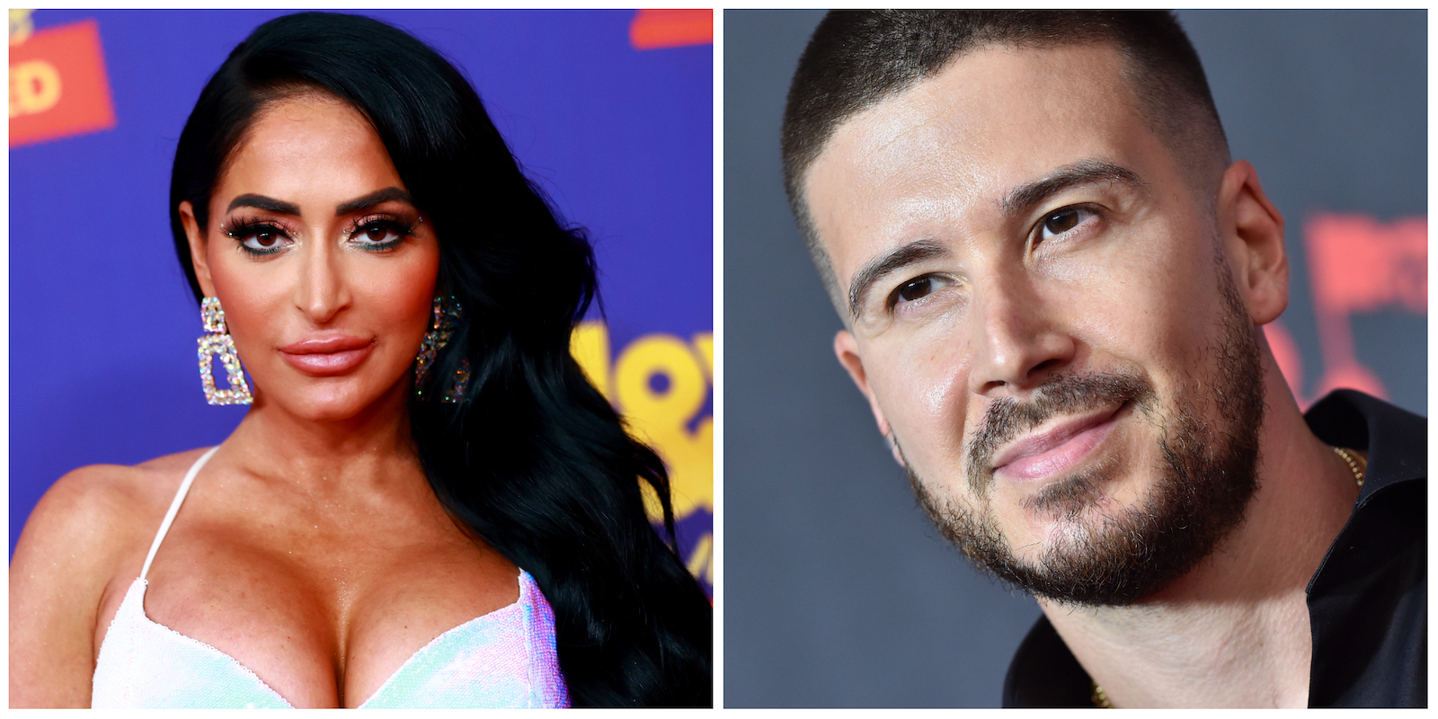 Photos of Angelina Pivarnick and Vinny Guadagnino, who a 'Jersey Shore' production assistant claims hook up behind the scenes