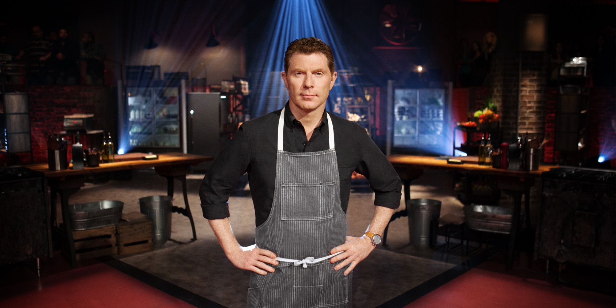 Bobby Flay on the set of 'Beat Bobby Flay' on the Food Network.