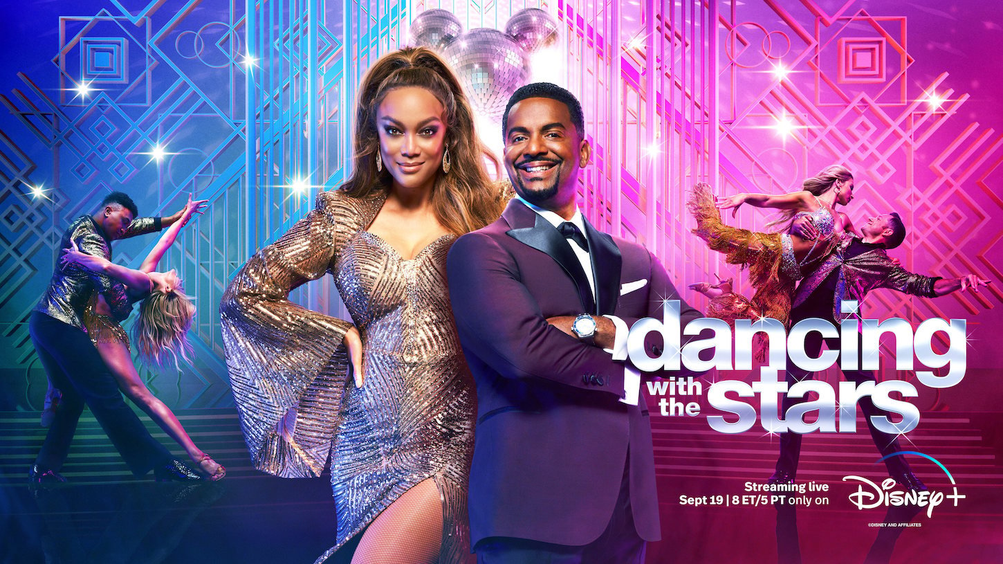 A promo image for 'Dancing with the Stars,' which opens voting to Disney+ viewers every Monday night