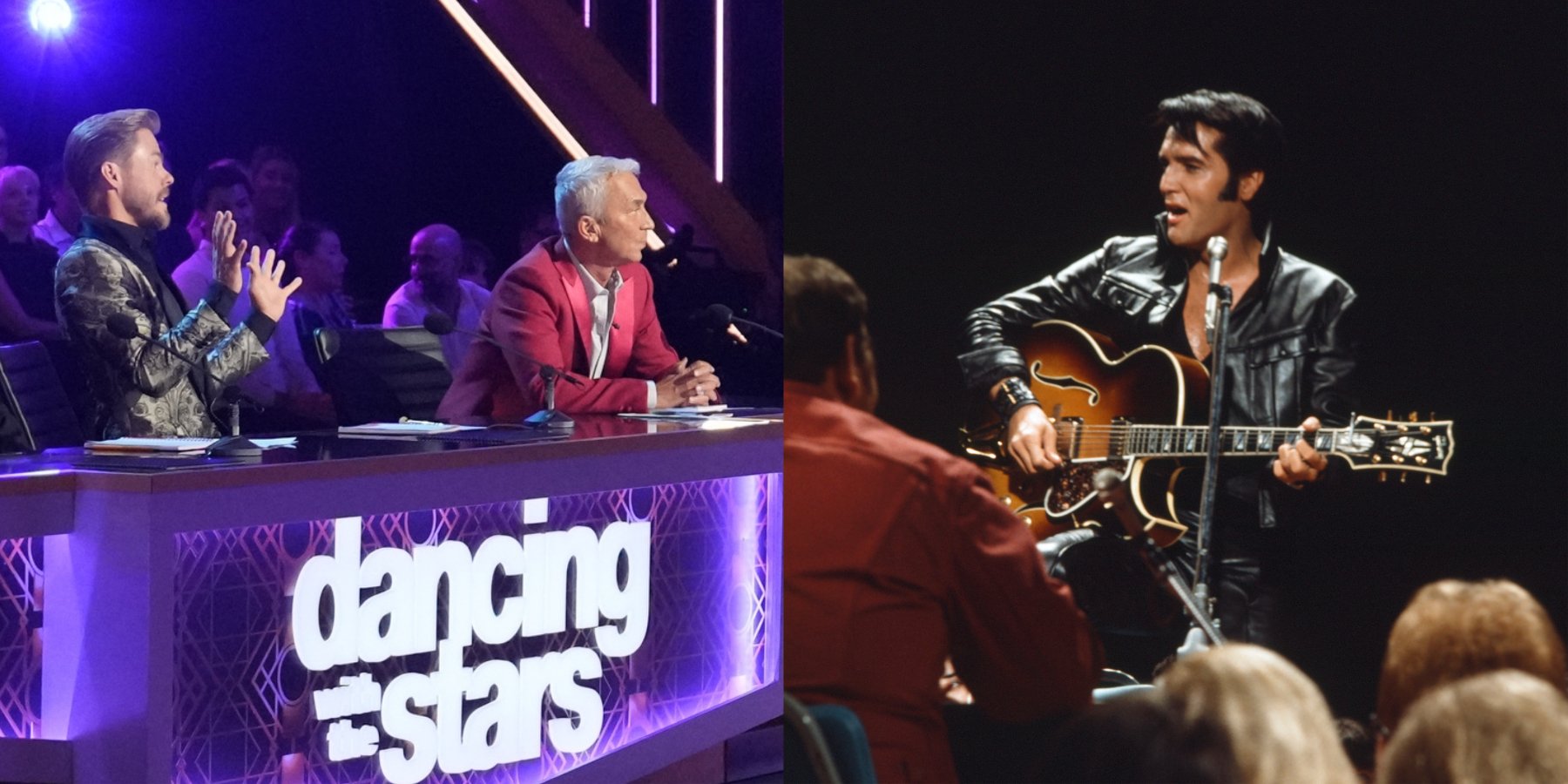 'Dancing with the Stars' judges Derek Hough and Bruno Tonioli in a side by side photograph with Elvis Presley.