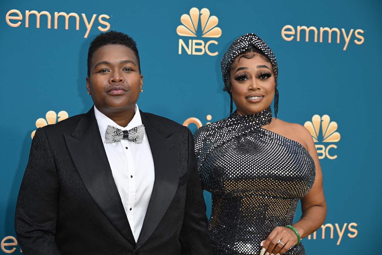 2022 Emmys announcer and comedian Sam Jay with her girlfriend Yanise Monet Vincent at the 74th Emmy Awards