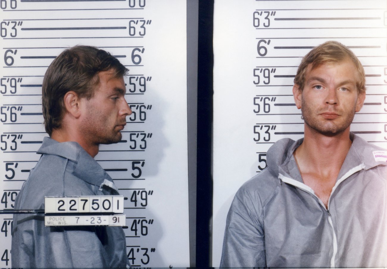 Jeffrey Dahmer's mugshot from 1991, a few years before he was baptized in prison by Roy Ratcliffe