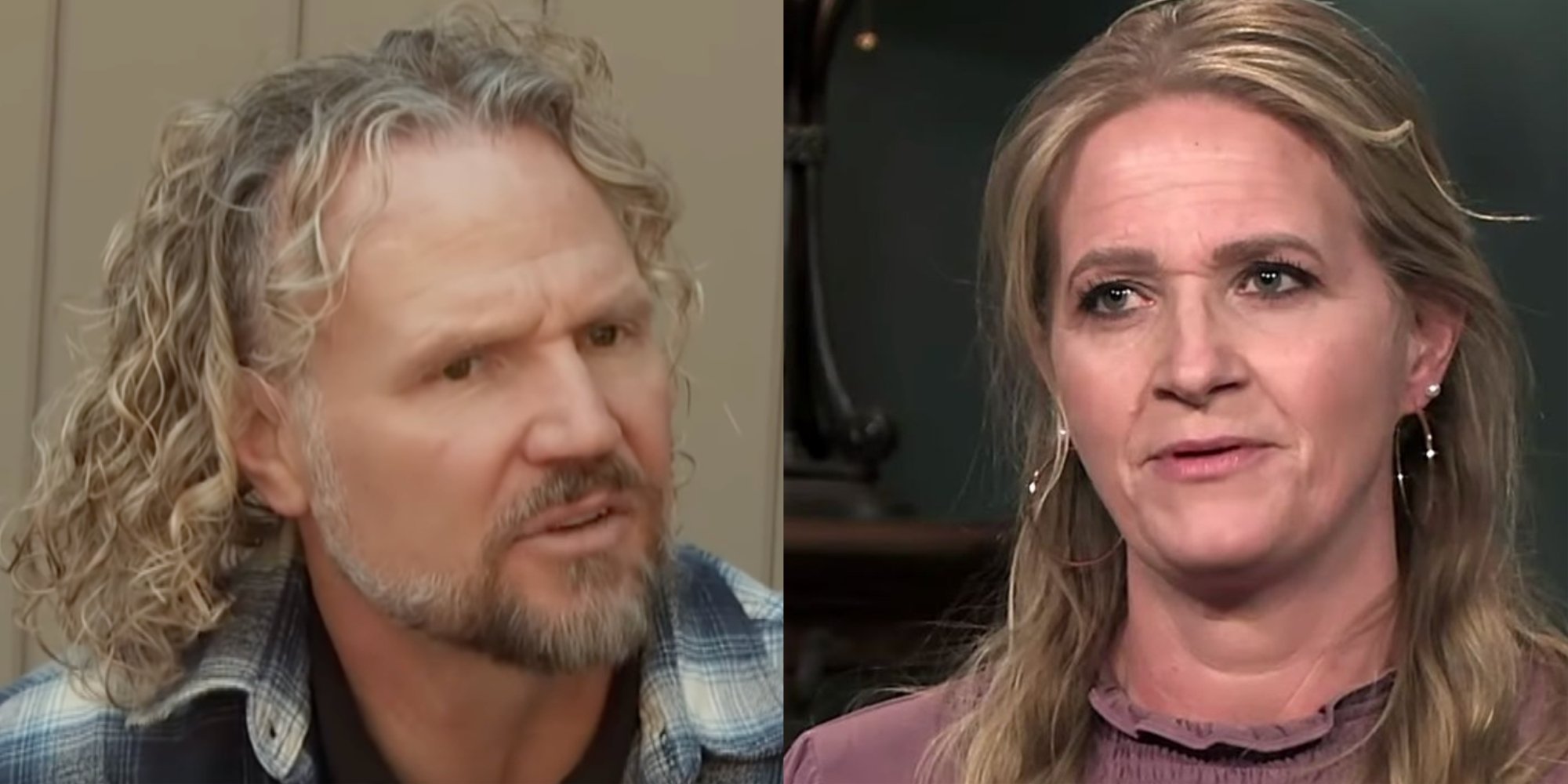 Kody Brown and Christine Brown side by side in photos from TLC's Sister Wives.