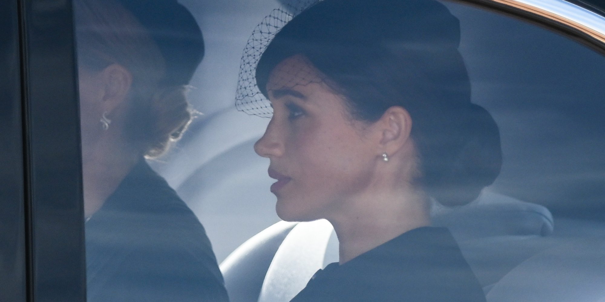 Meghan Markle arrives at Queen Elizabeth's lying in state service at Westminster Hall.