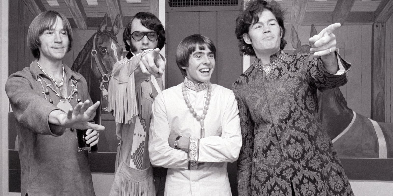 Peter Tork, Mike Nesmith, Davy Jones, and Micky Dolenz starred in the television series 'The Monkees' and they taped a season 2 episode in Paris in 1967.