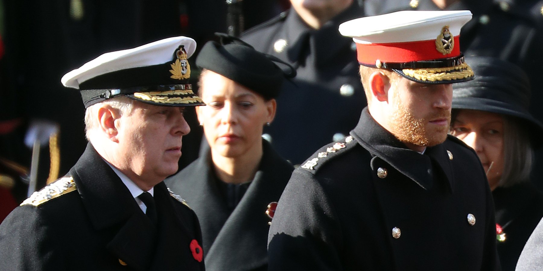 Prince Andrew and Prince Harry photographed in military dress in 2018.