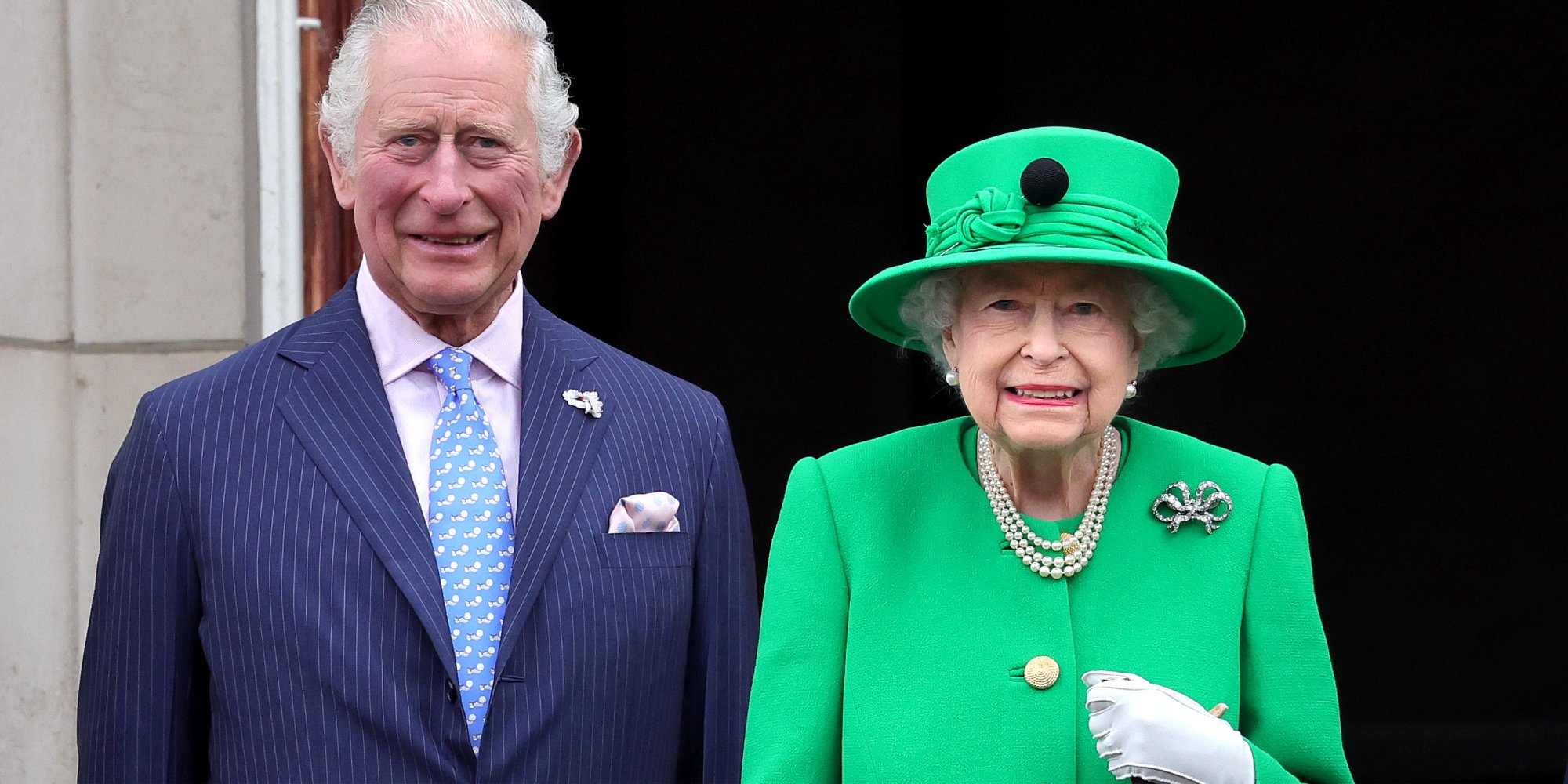 Prince Charles and Queen Elizabeth pose for a photograph in 2022 during her platinum jubilee.