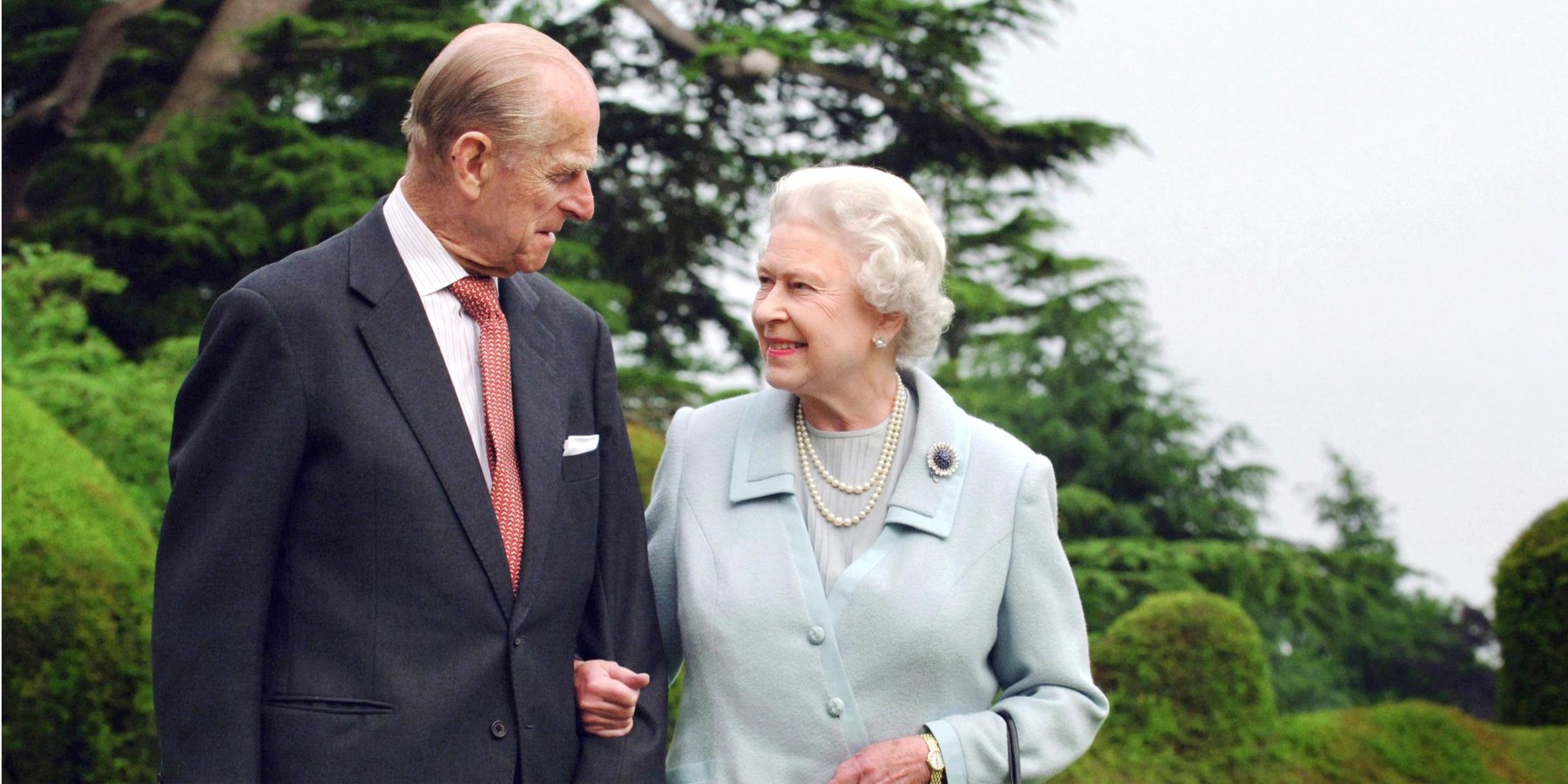 Prince Philip and Queen Elizabeth in 2007 as they walk at Broadlands, Hampshire, earlier in the year.