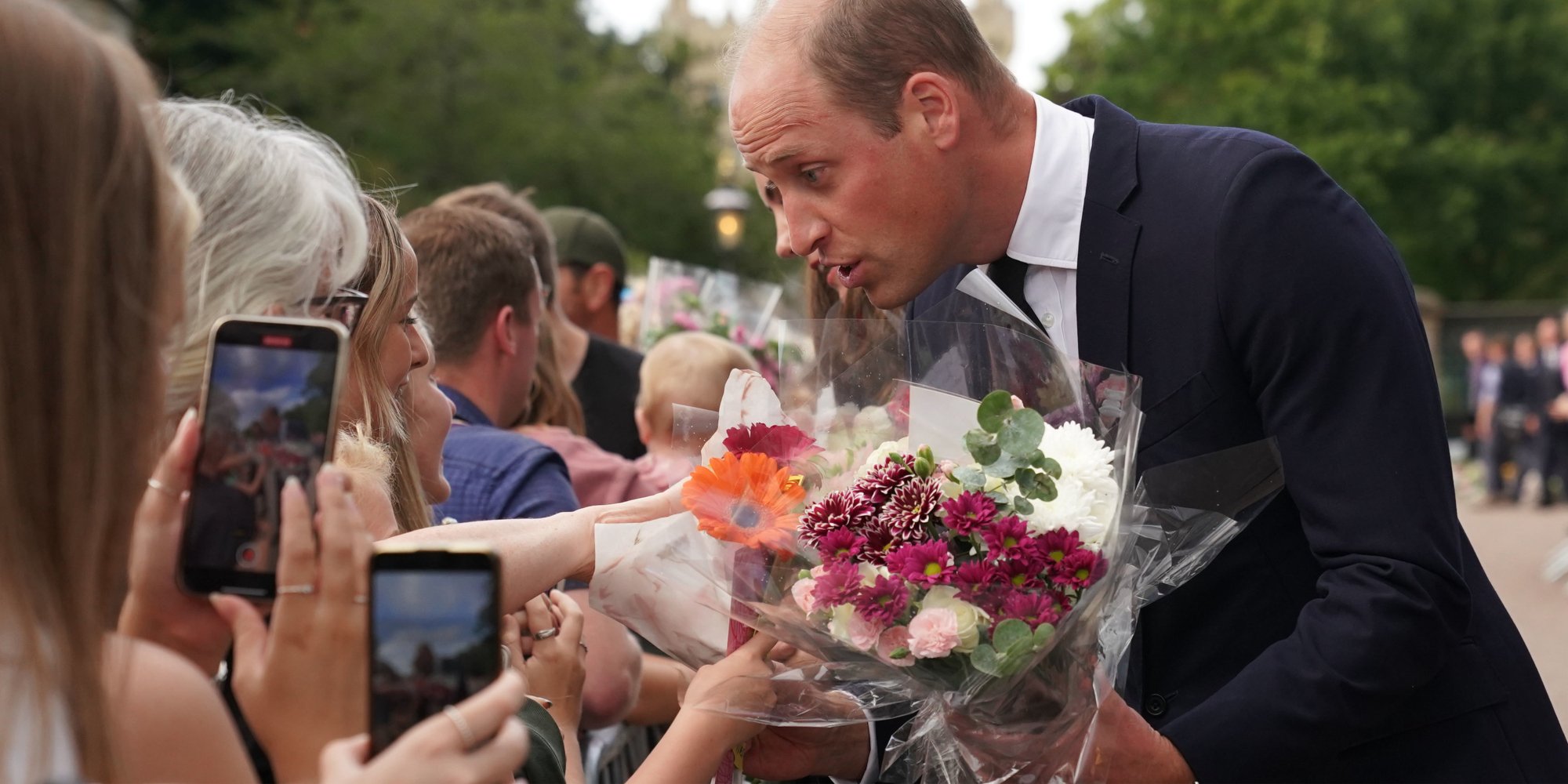 Prince William now presides over the Duchy of Cornwall, he greets mourners outside of Buckingham Palace after the death of Queen Elizabeth.