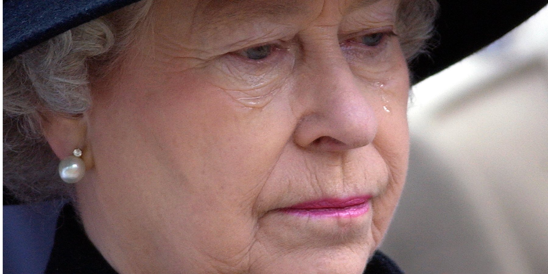Queen Elizabeth cries at Service Of Remembrance in Westminster.