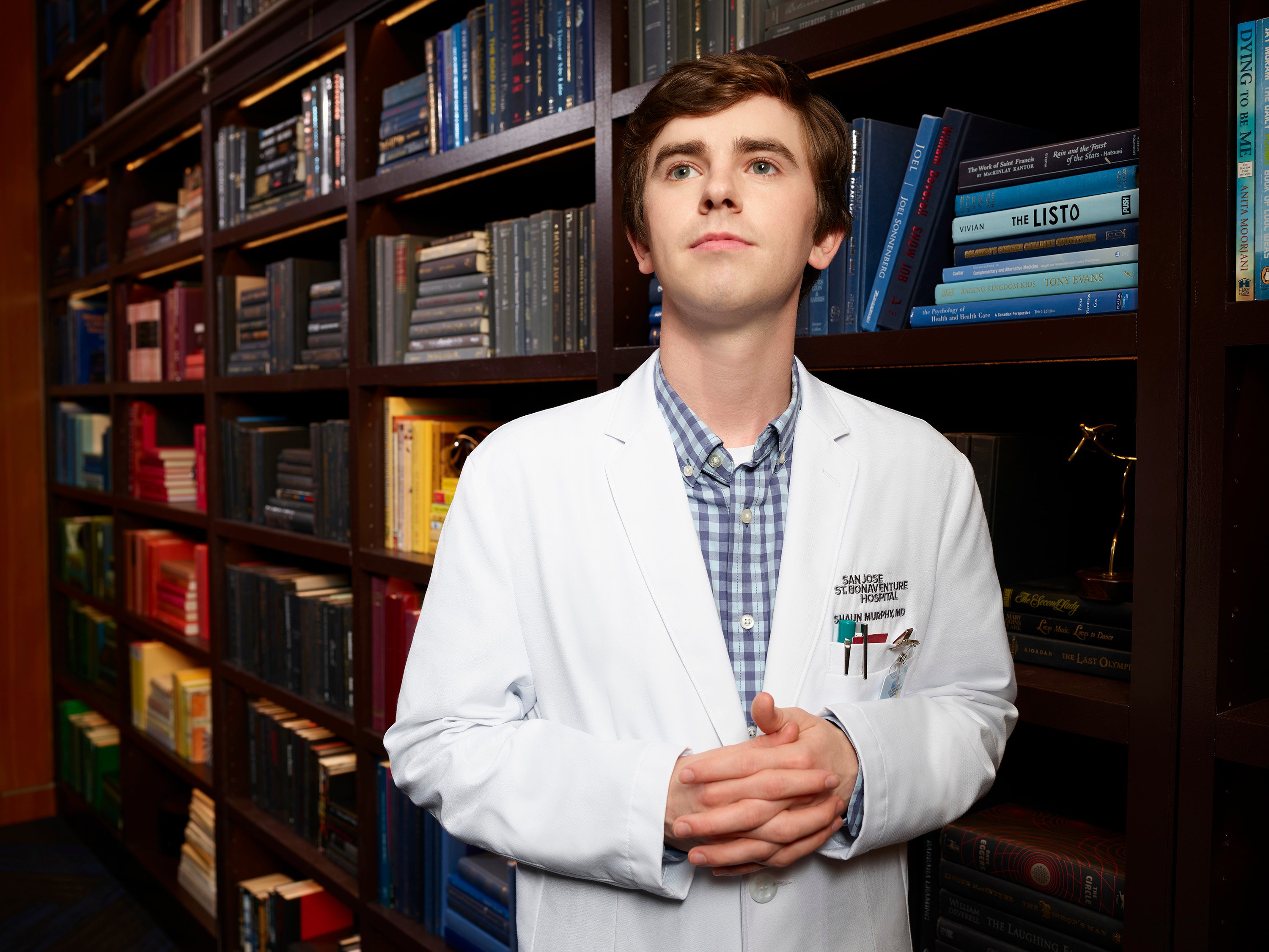 Freddie Highmore as Shaun Murphy on The Good Doctor.