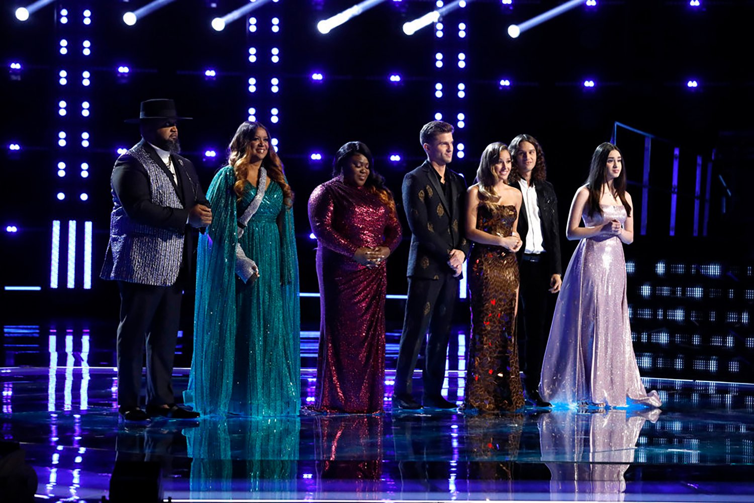 The Voice Season 21 contestants Paris Winningham, Wendy Moten, Jershika Maple, Girl Named Tom, and Hailey Mia