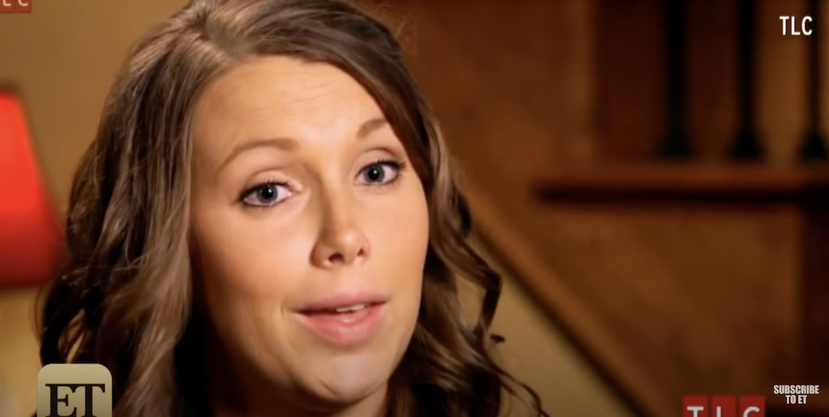 A close-up of Josh Duggar's wife, Anna Duggar, during an interview about Josh cheating