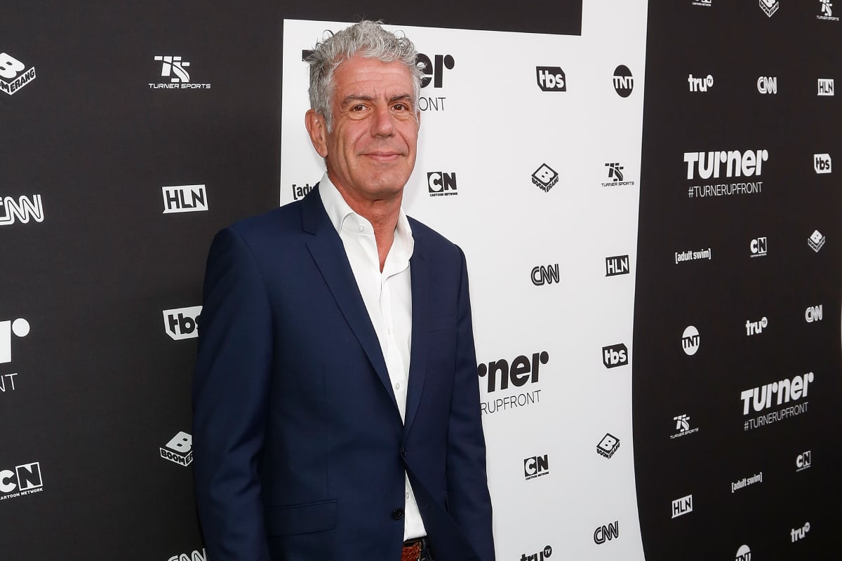 Anthony Bourdain attends the Turner Upfront 2016 arrivals at The Theater at Madison Square Garden on May 18, 2016 in New York City