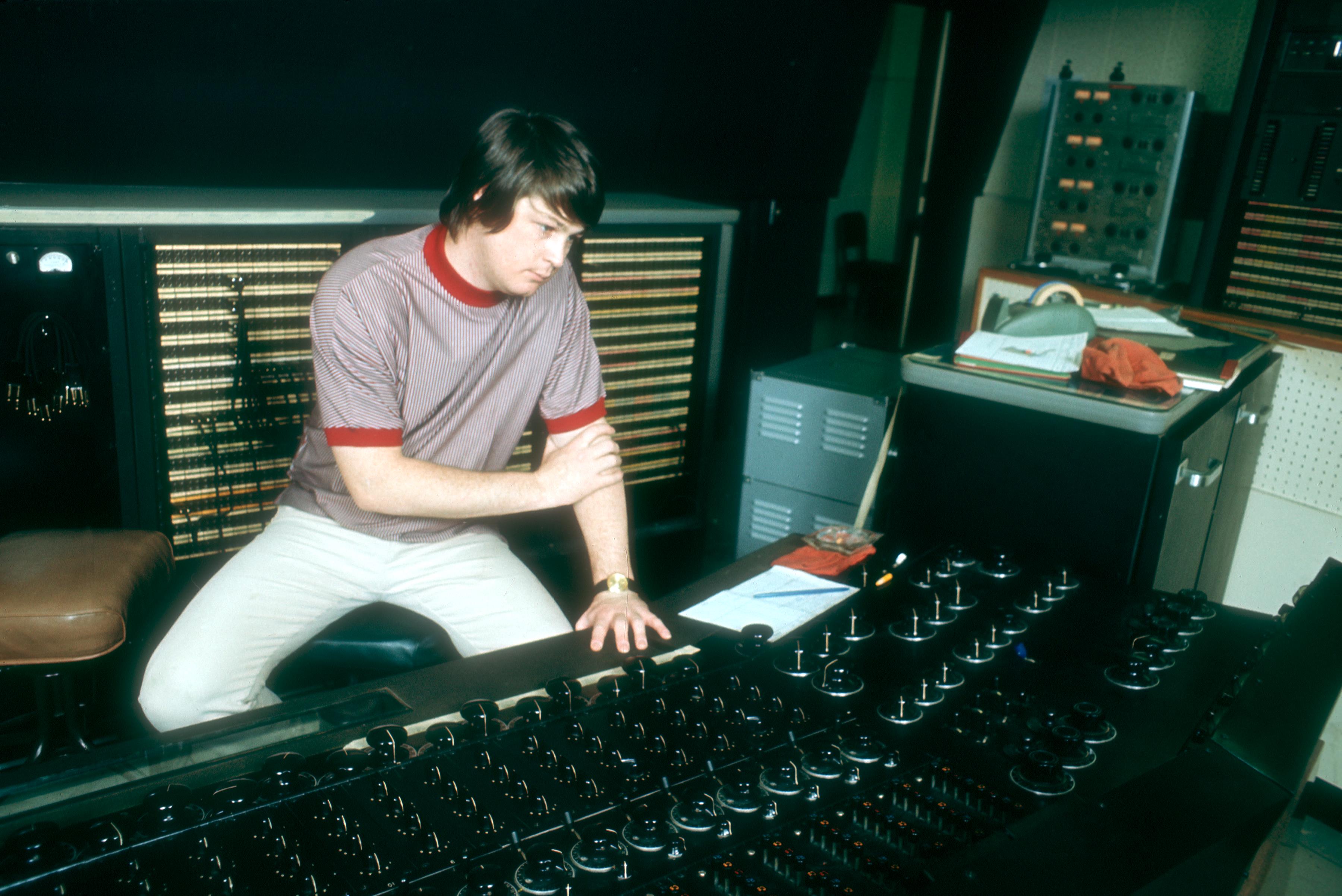 Singer and mastermind Brian Wilson of the rock and roll band The Beach Boys