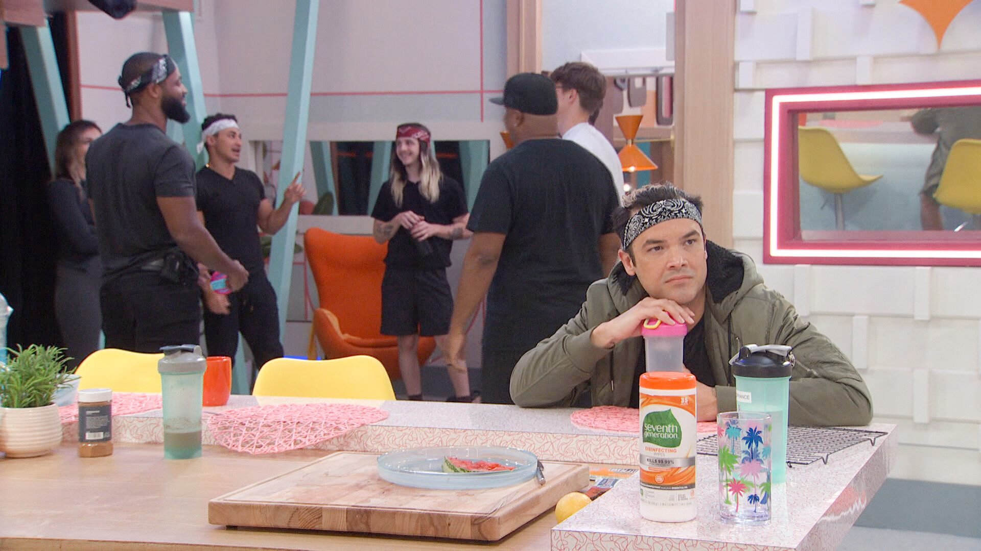 Daniel Durston sitting at the kitchen during 'Big Brother 24'