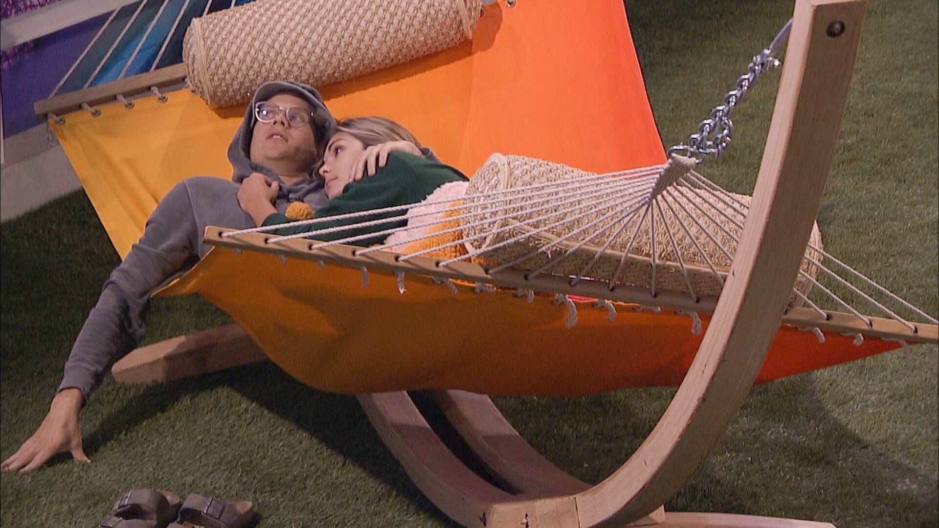 Alyssa Snider and Kyle Capener cuddling in a hammock during 'Big Brother 24'