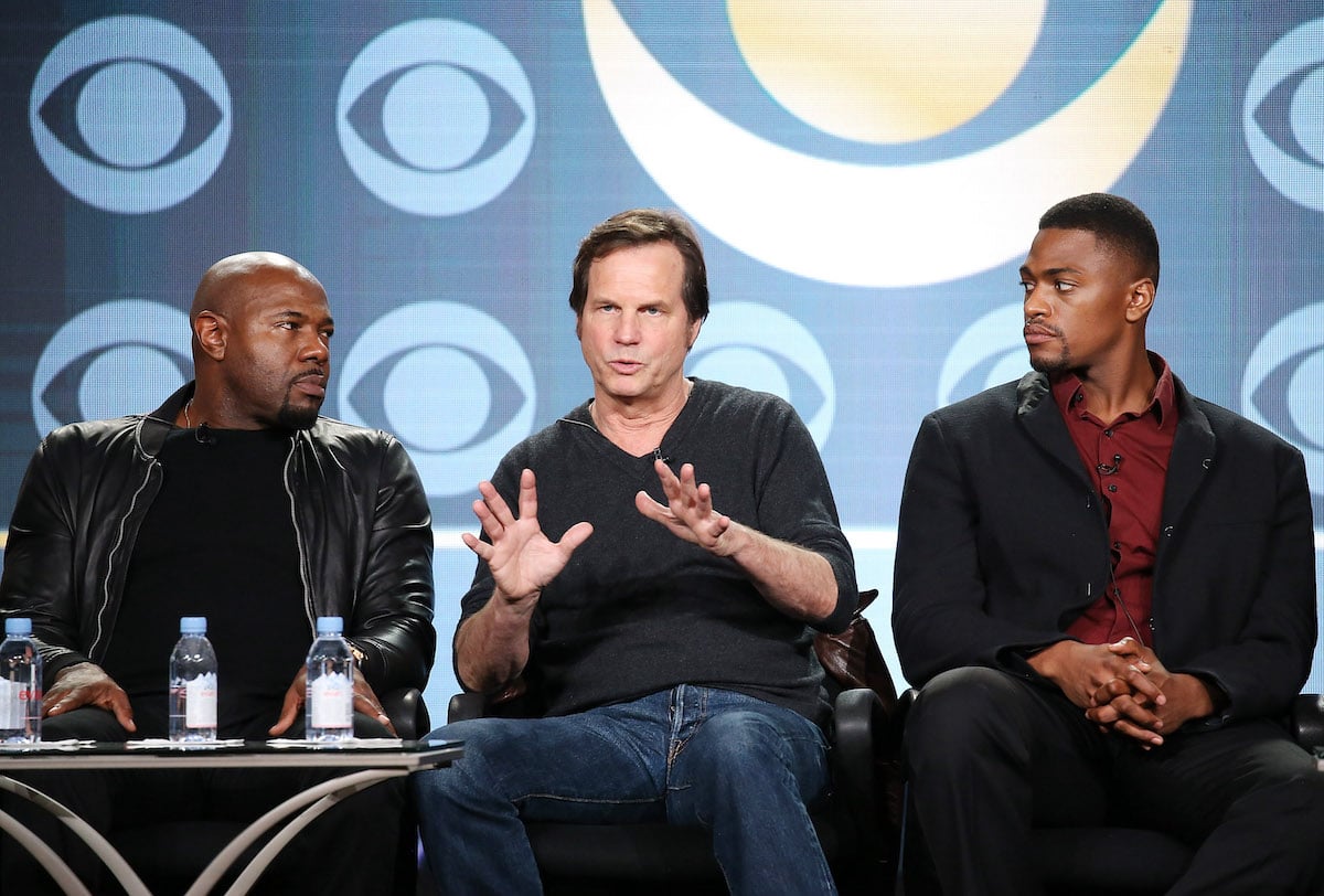 Bill Paxton speaks onstage with Antoine Fuqua and Justin Cornwell for the TV show Training Day in 2017