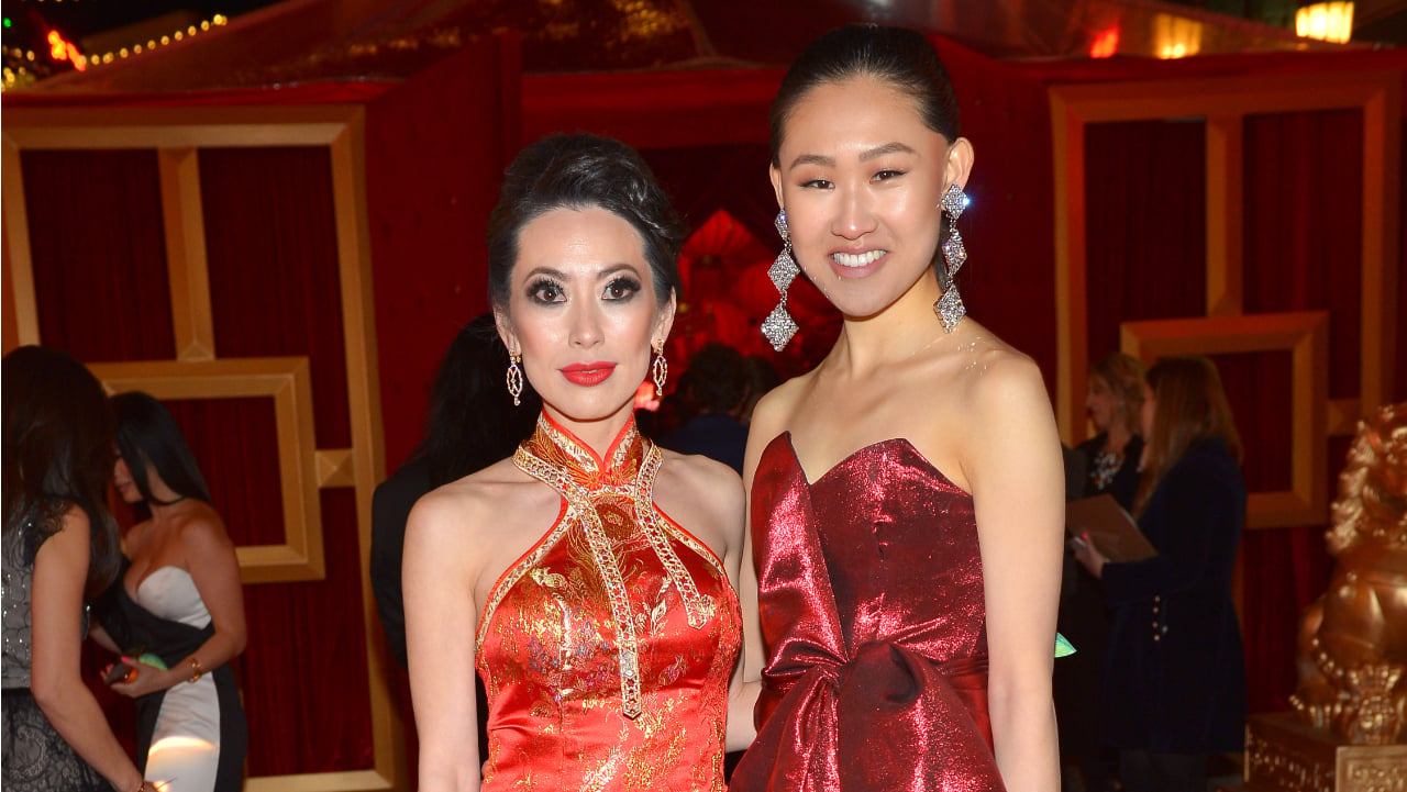 Christine Chiu and Jaime Xie attend Piaget, Bottega Venetta and Chiu Family Celebrates Chinatown 90210