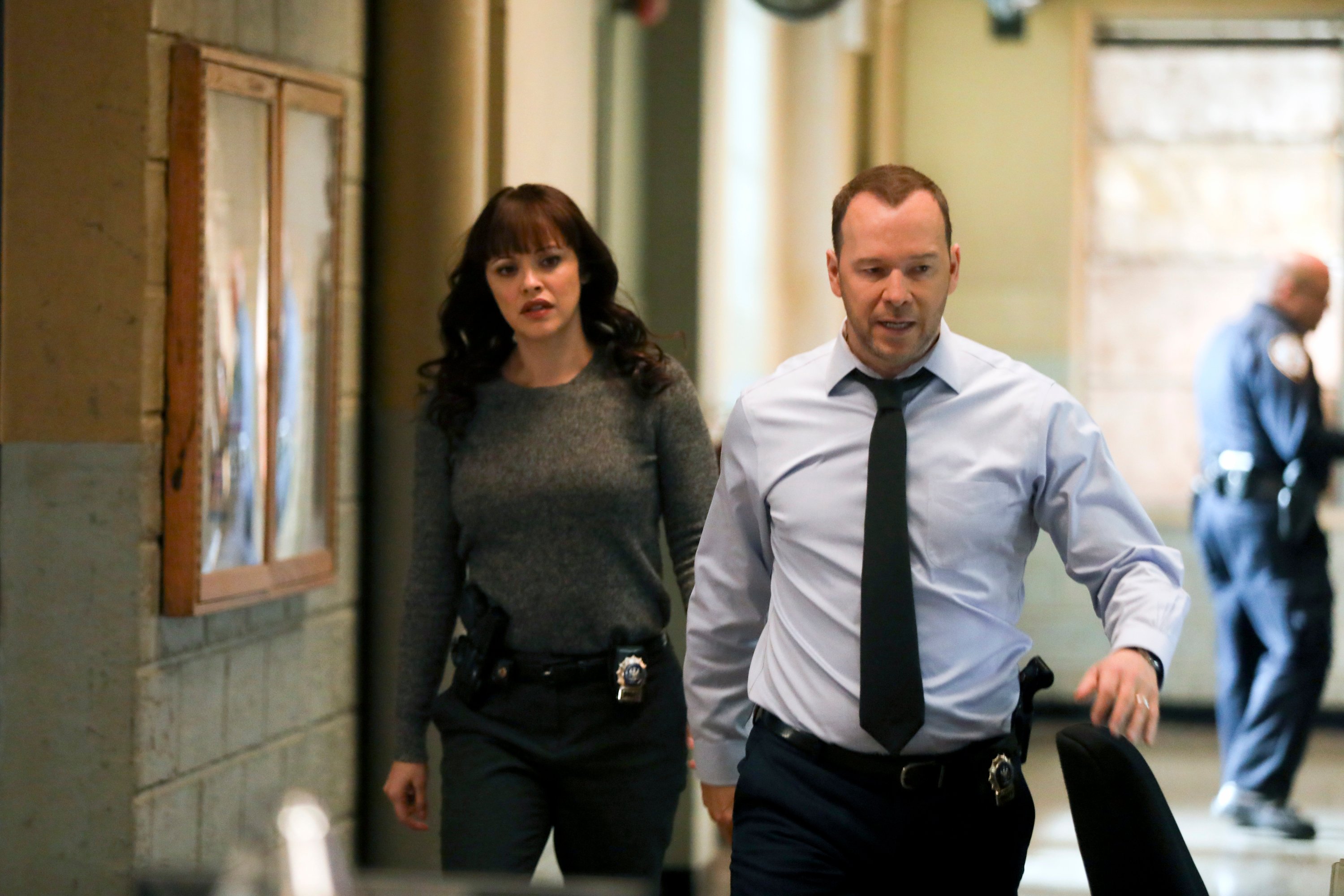Marisa Ramirez as Maria Baez and Donnie Wahlberg as Danny Reagan on Blue Bloods.