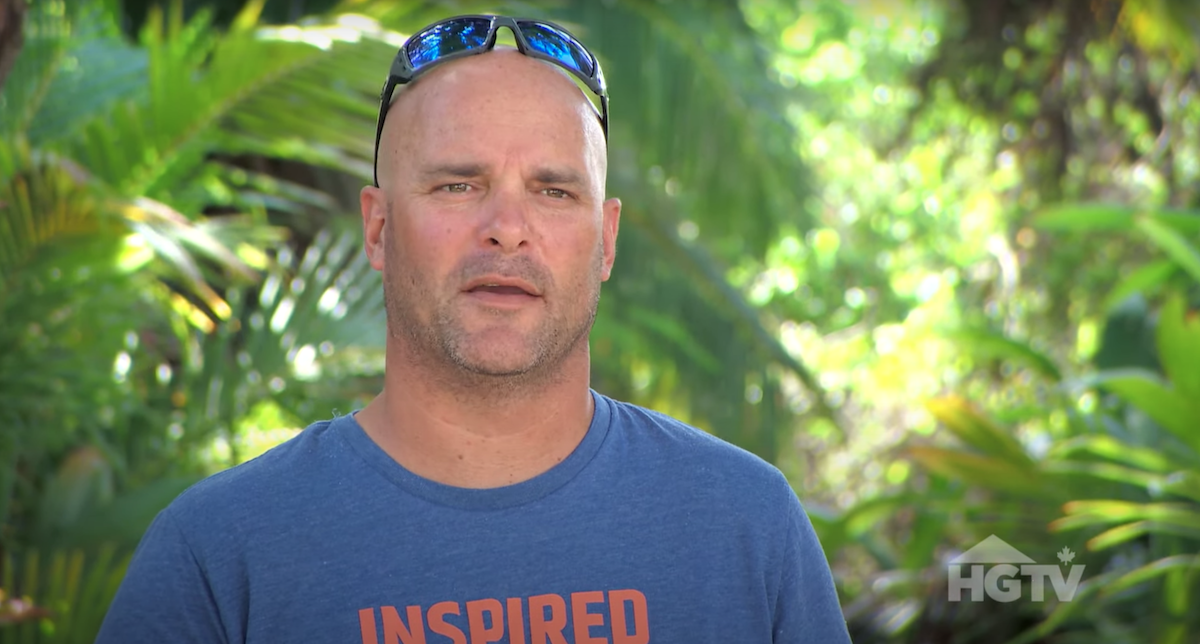 Bryan Baeumler with sunglasses on his head in 'Renovation Island'