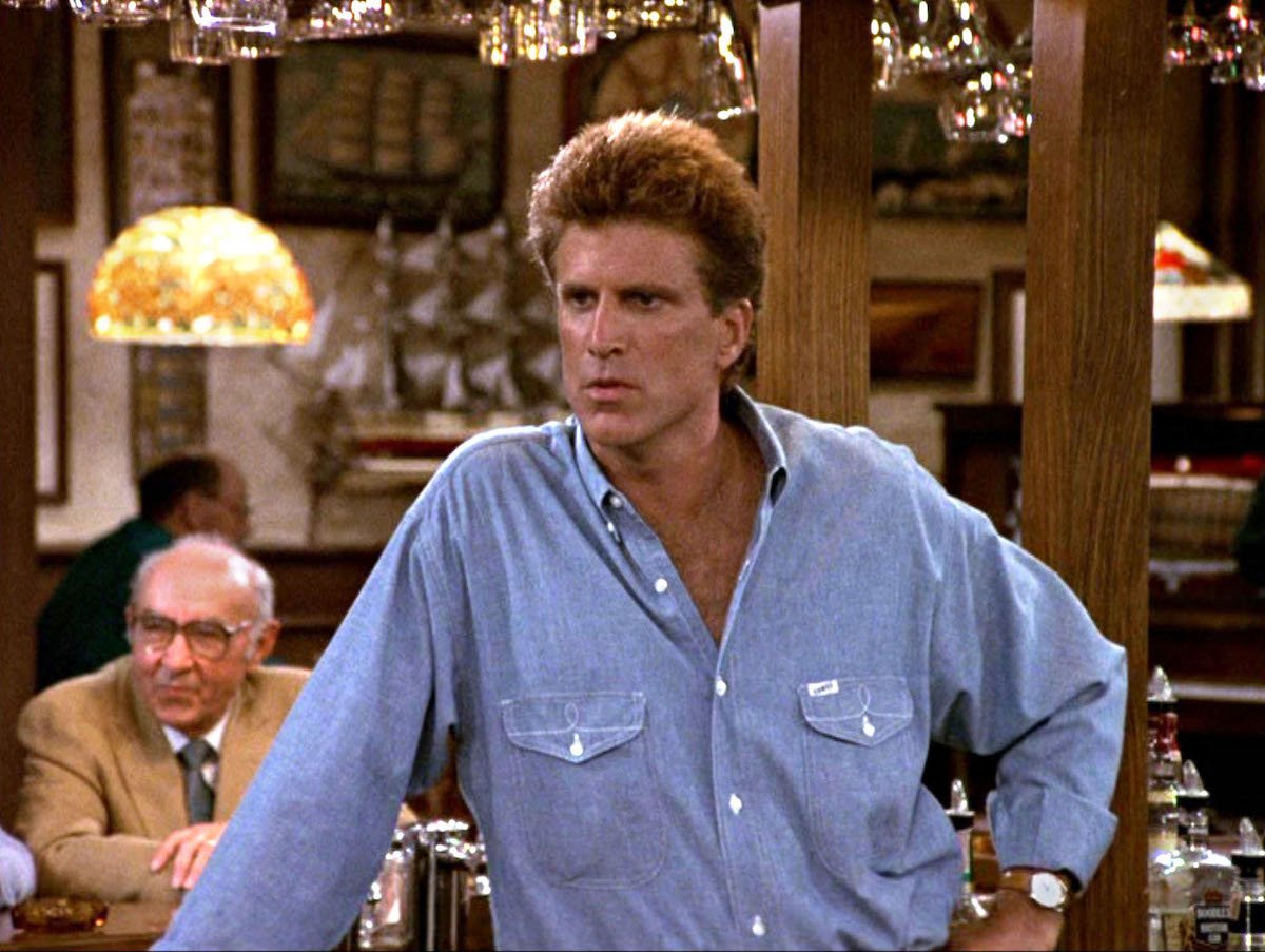 'Cheers': Ted Danson leans on the bar as Sam Malone