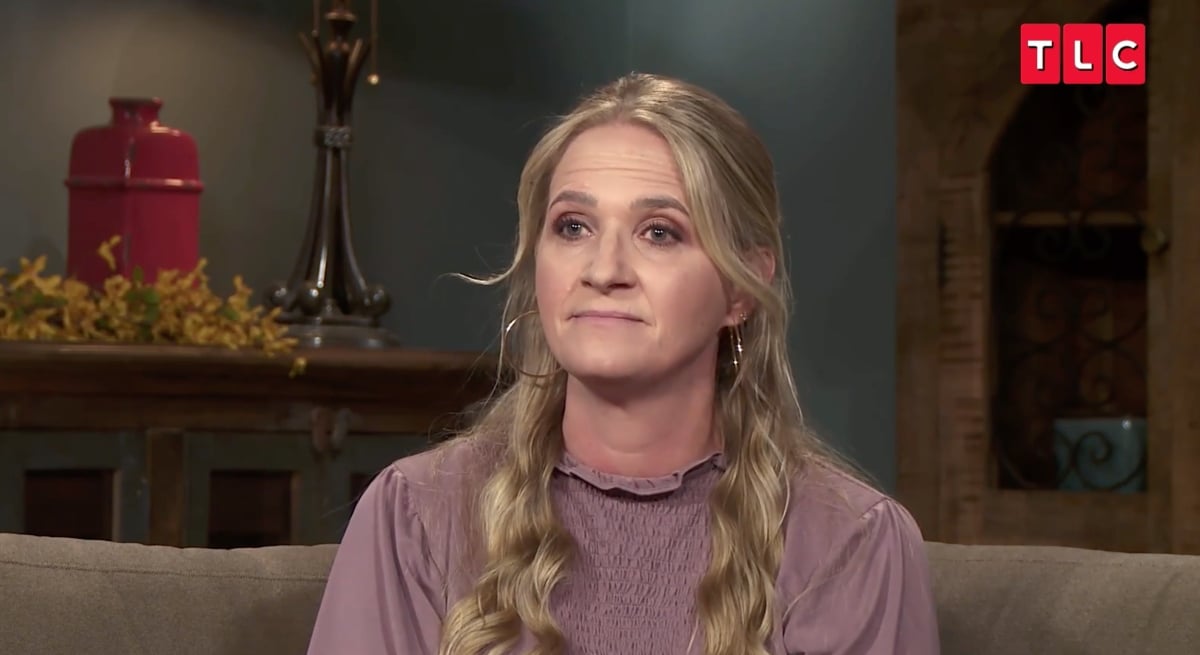 Christine Brown wearing a pink shirt on the set of 'Sister Wives' Season 17 on TLC.