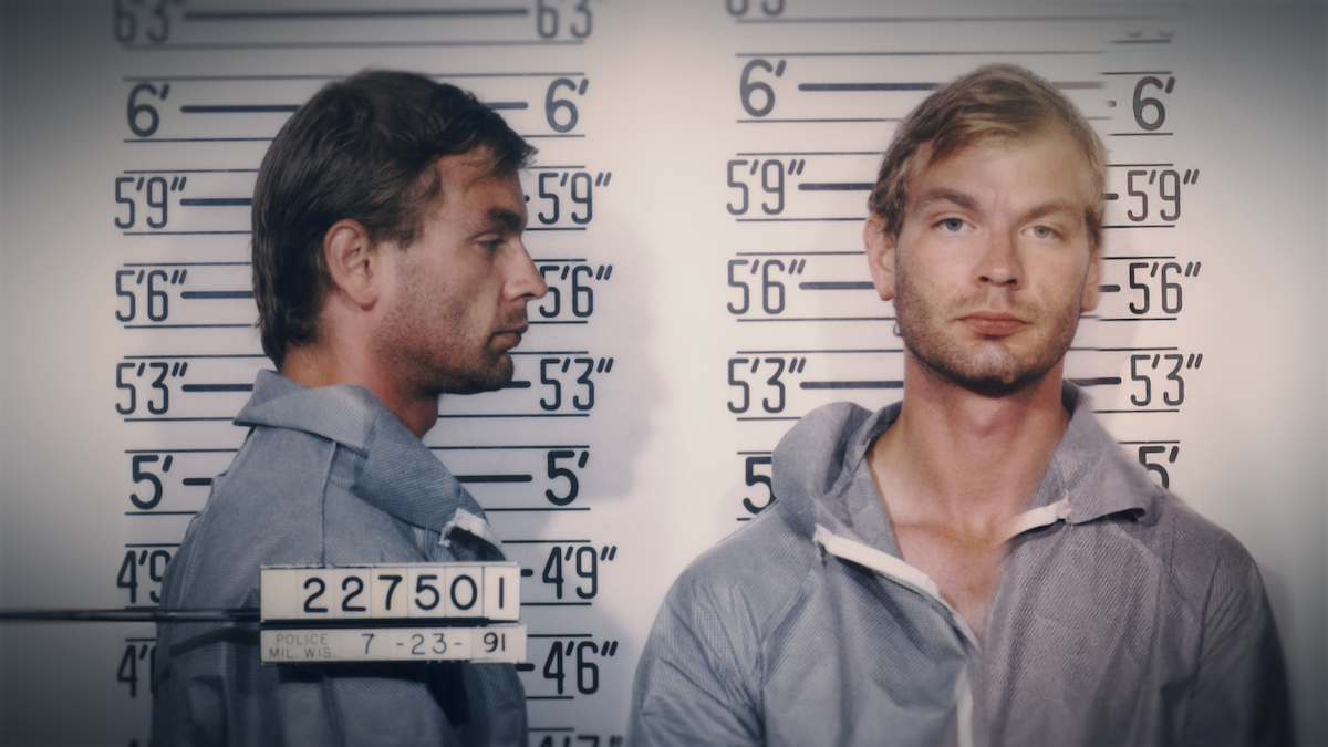 Jeffrey Dahmer booking photo from 'Conversations With a Killer: The Jeffrey Dahmer Tapes' on Netflix
