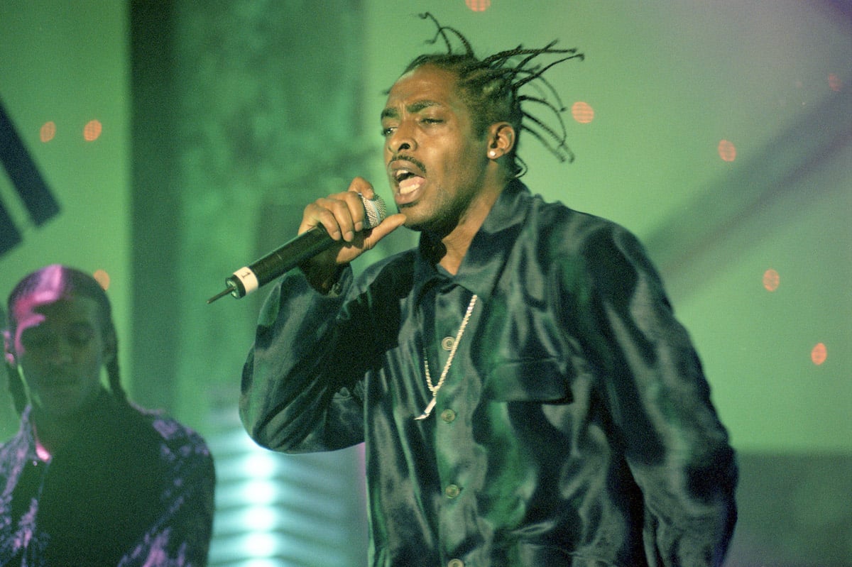 Coolio performs at the 1997 MOBO Awards