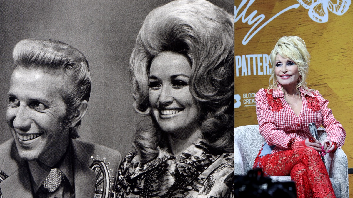 (L) Porter Wagoner and Dolly Parton c. 1960 (R) Dolly Parton in 2022