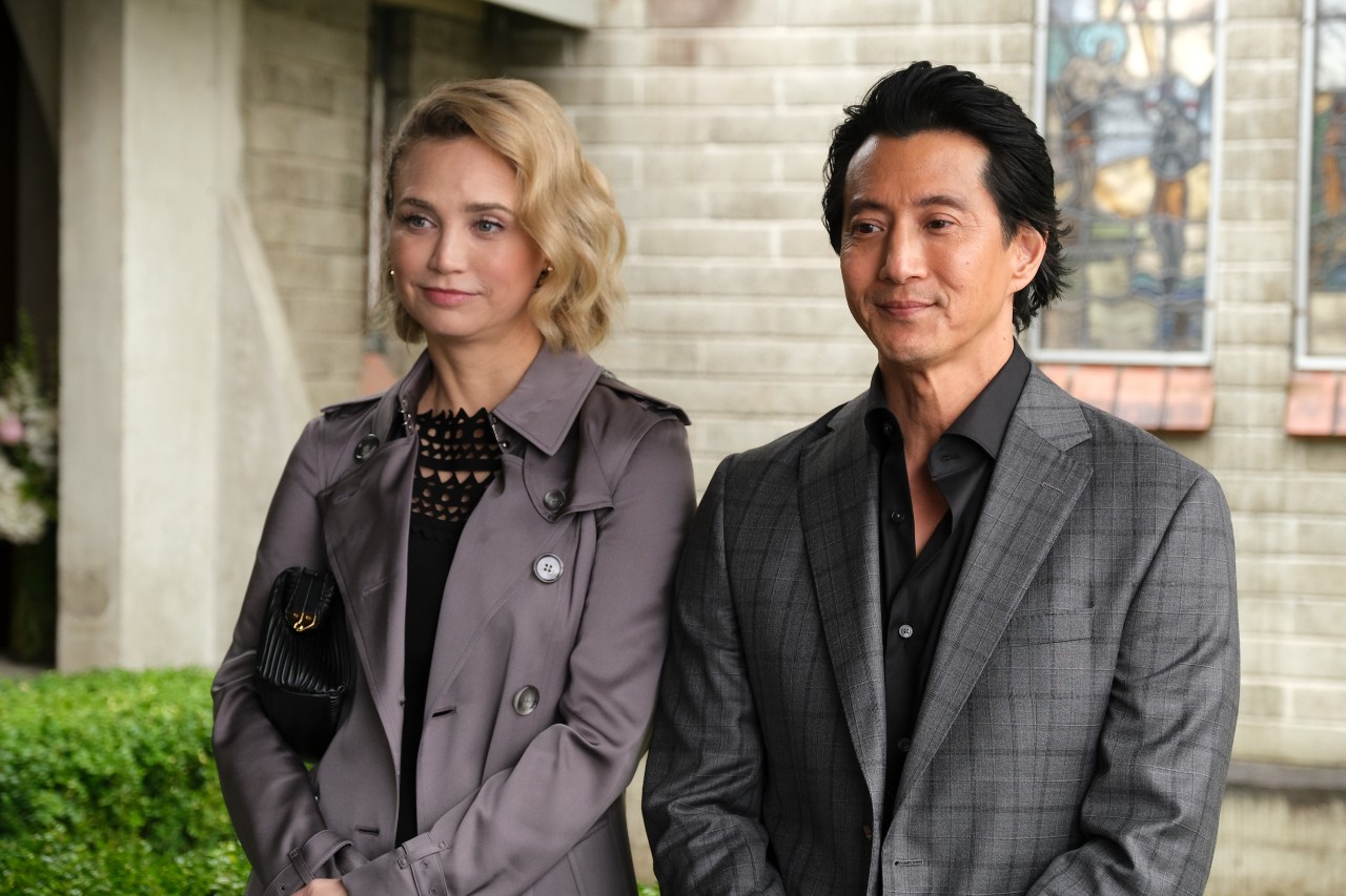 Fiona Gubelmann and Will Yun Lee as Morgan Reznick and Park on The Good Doctor. 